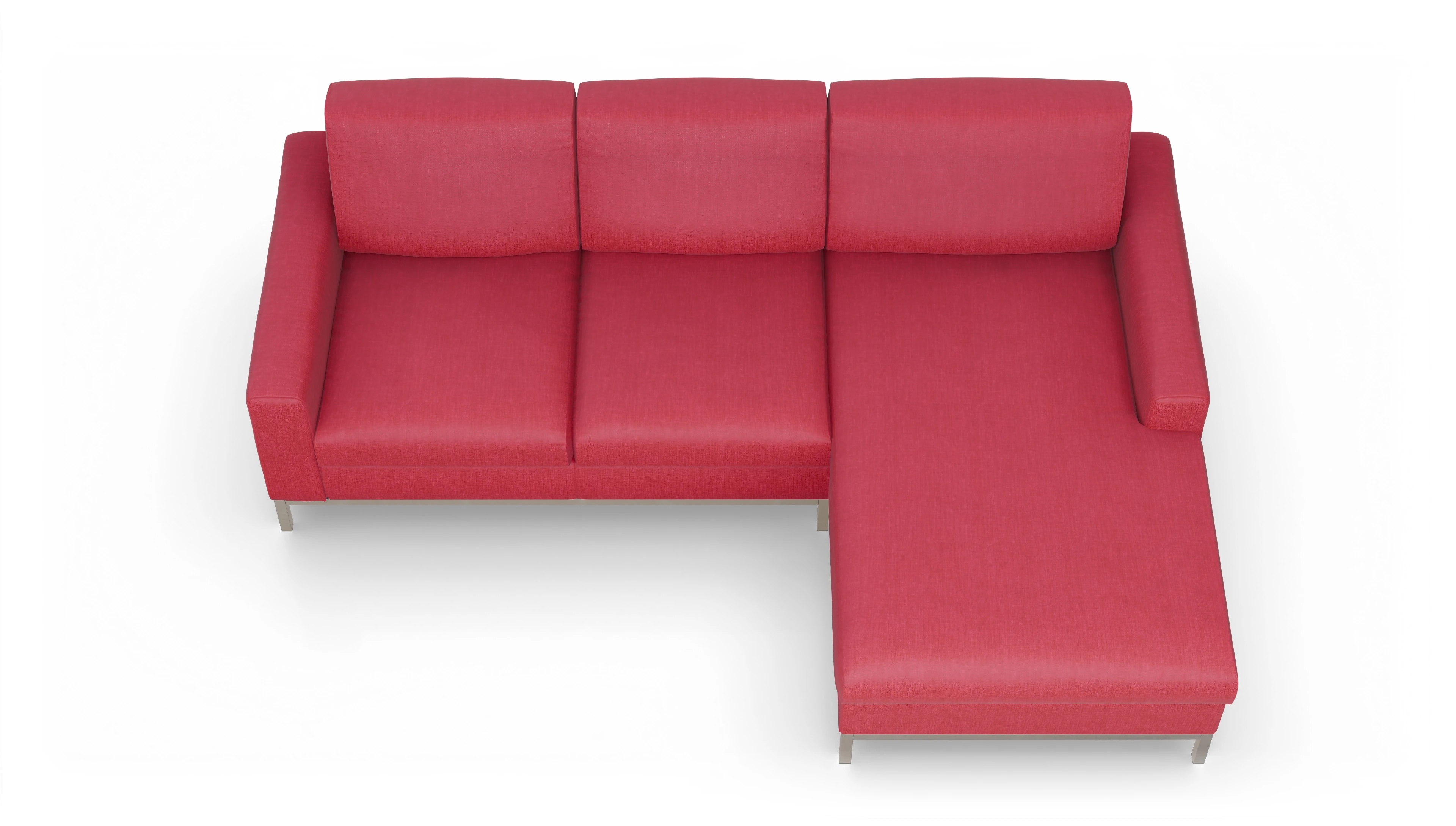 Ansicht des Produktes Paglia Sofa mit Rec rechts in Stoff rot