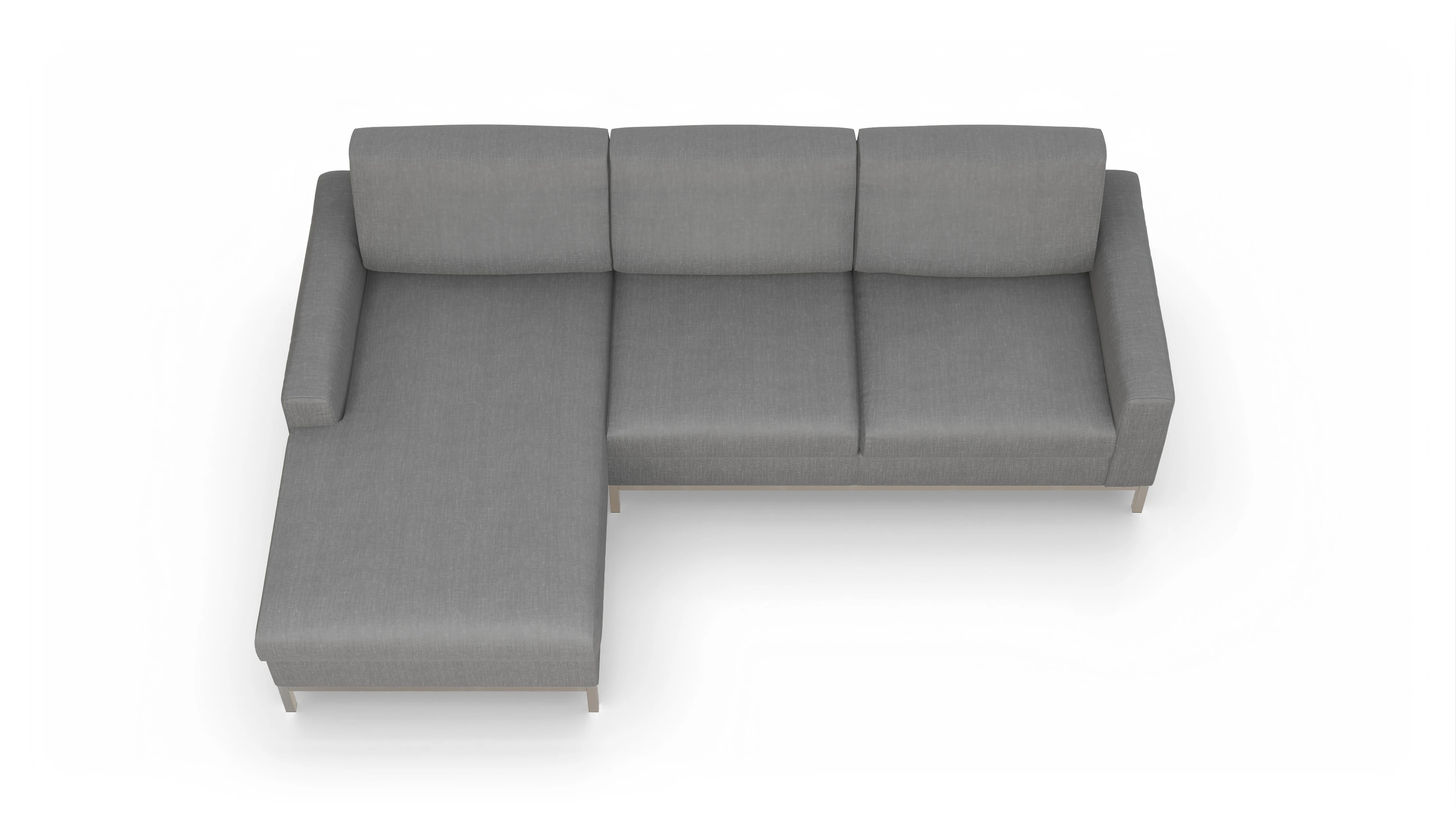 Eck-Schlafsofa Paglia in Stoff Ansicht des Produktes Paglia Sofa mit Rec links in Stoff grau