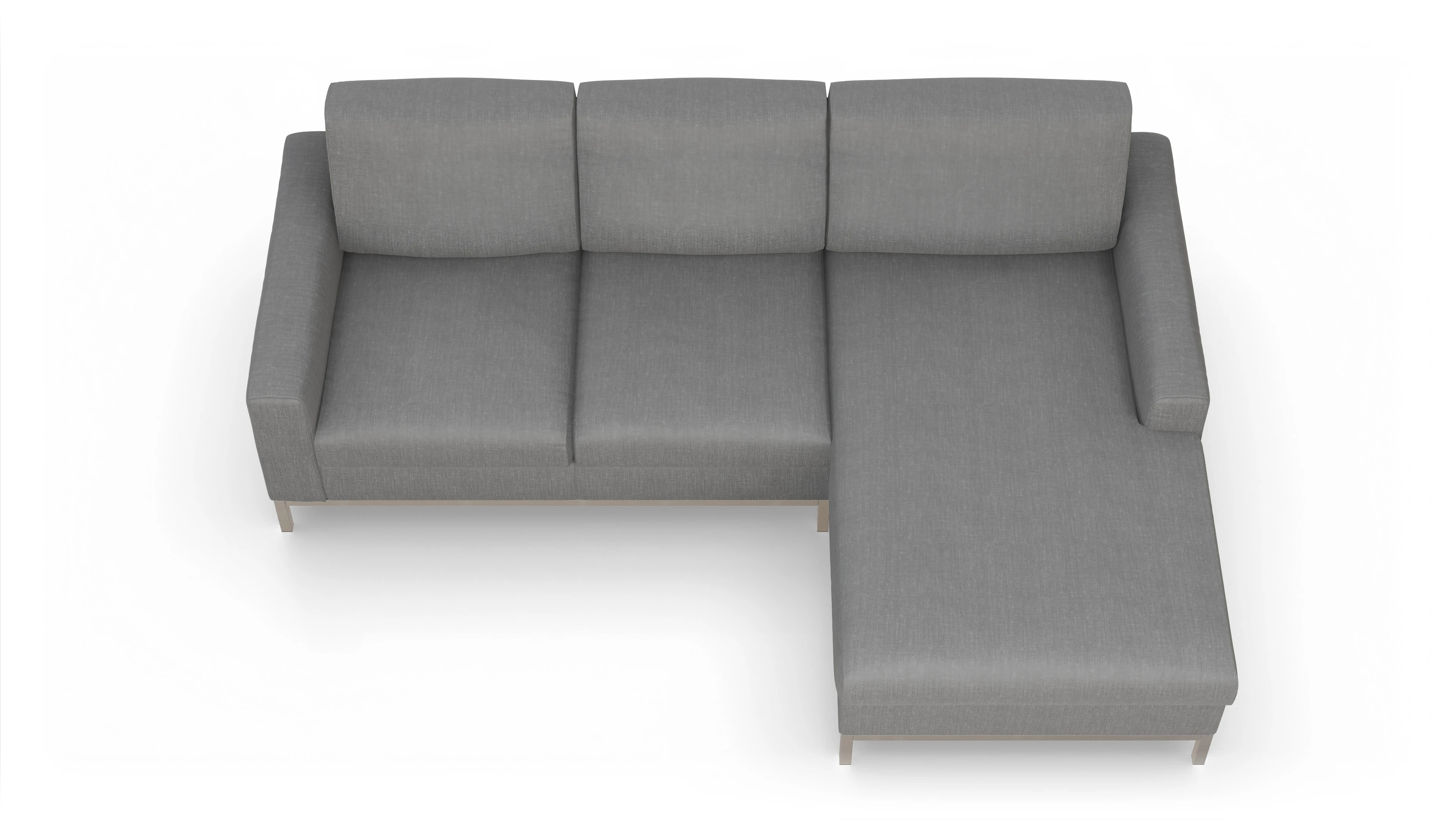 Ansicht des Produktes Paglia Sofa mit Rec rechts in Stoff grau