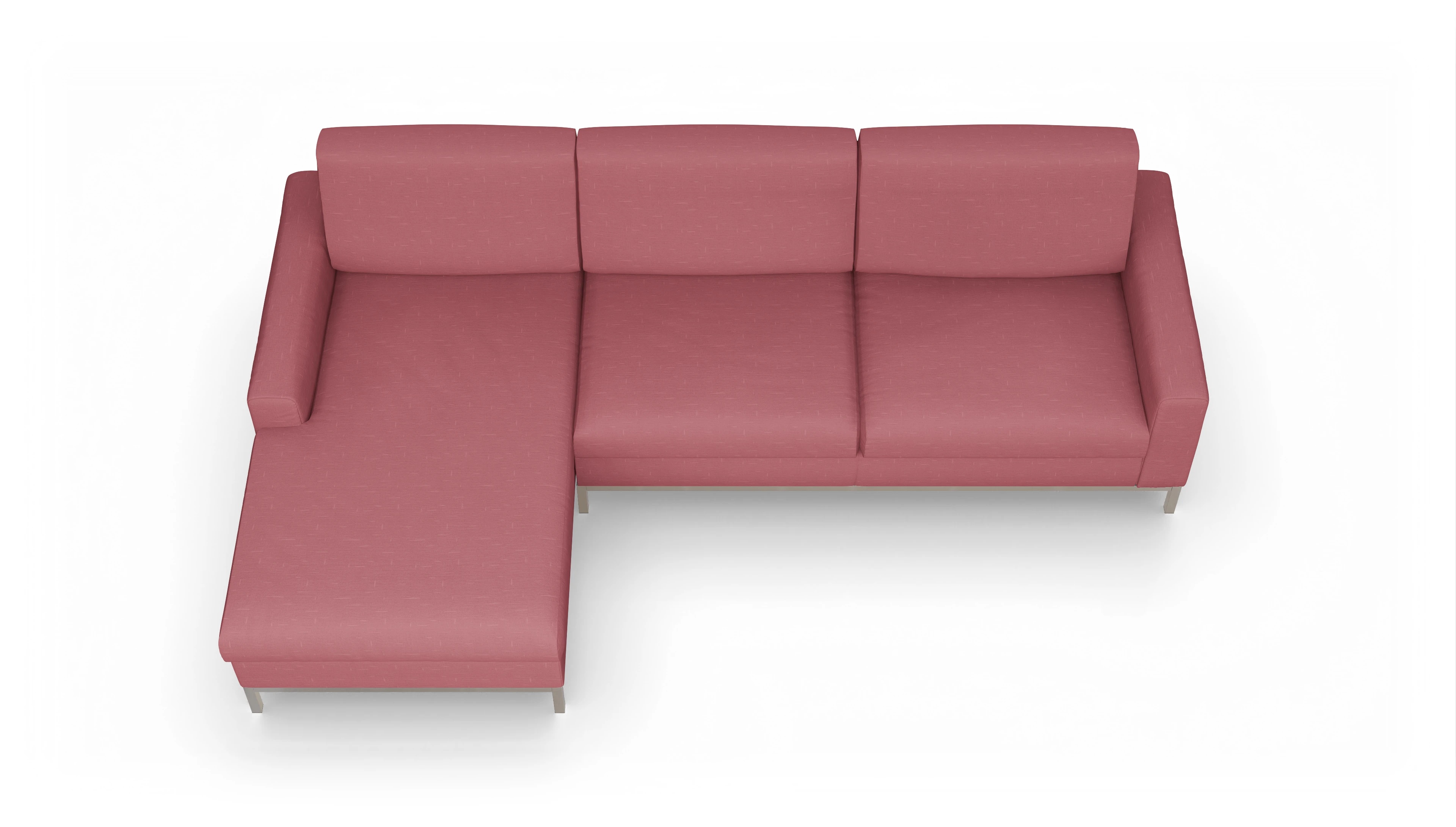 Ansicht des Produktes Paglia Sofa mit Rec links in Stoff rot