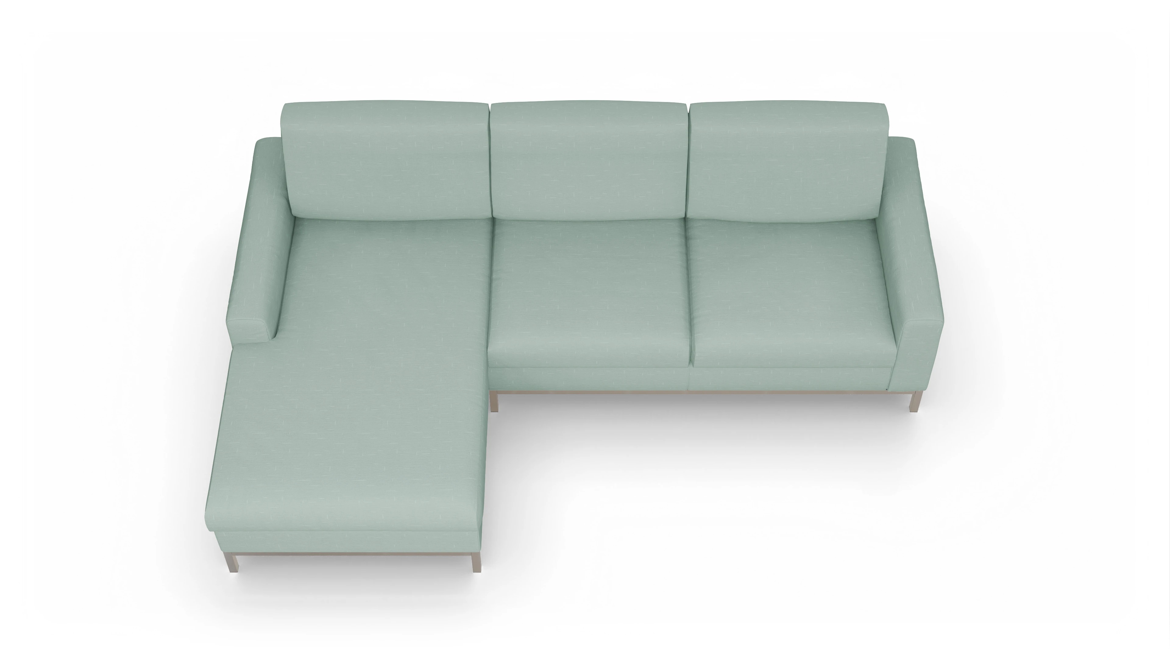Ansicht des Produktes Paglia Sofa mit Rec links in Stoff grün