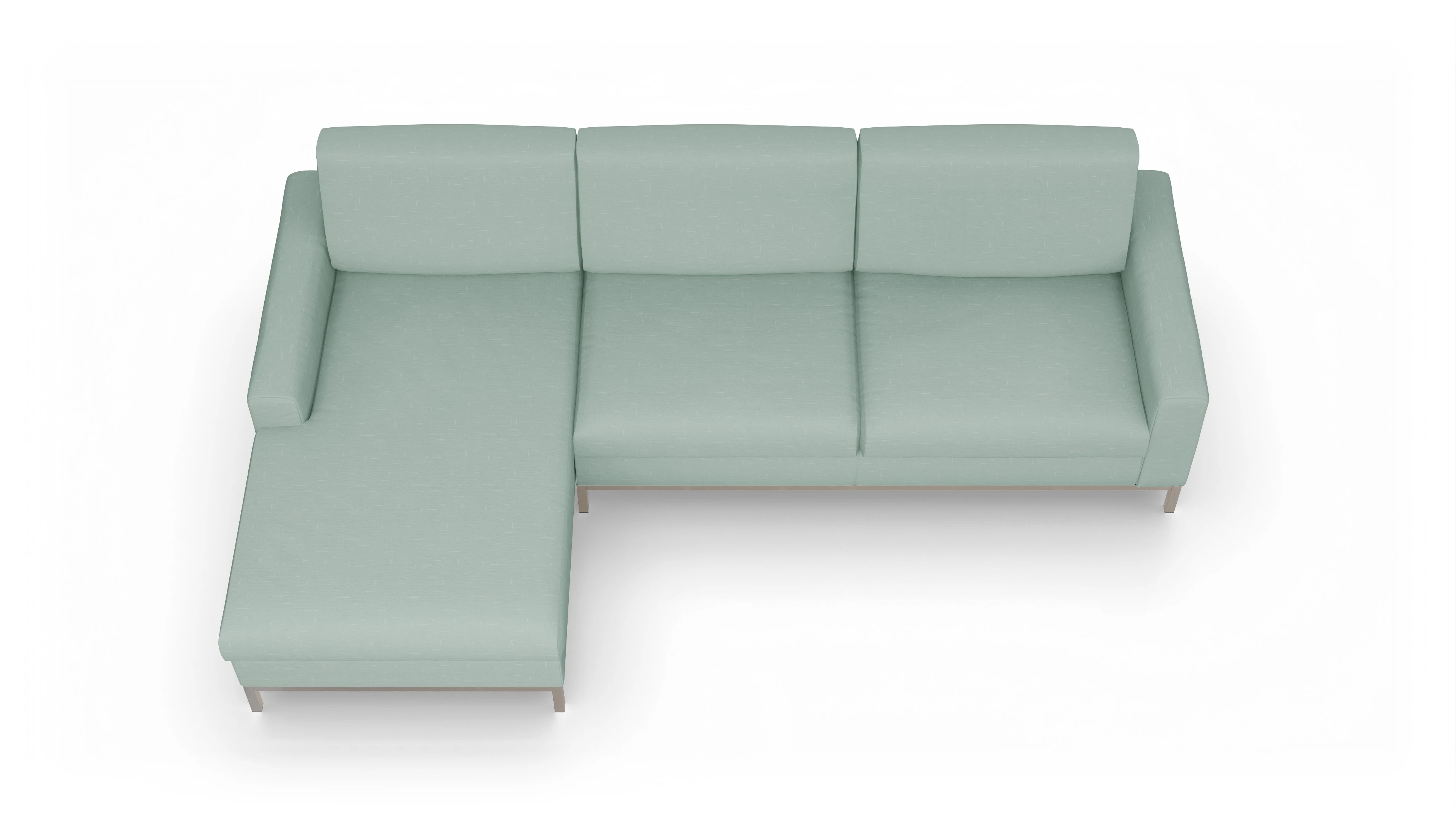 Ansicht des Produktes Paglia Sofa mit Rec links in Stoff grün