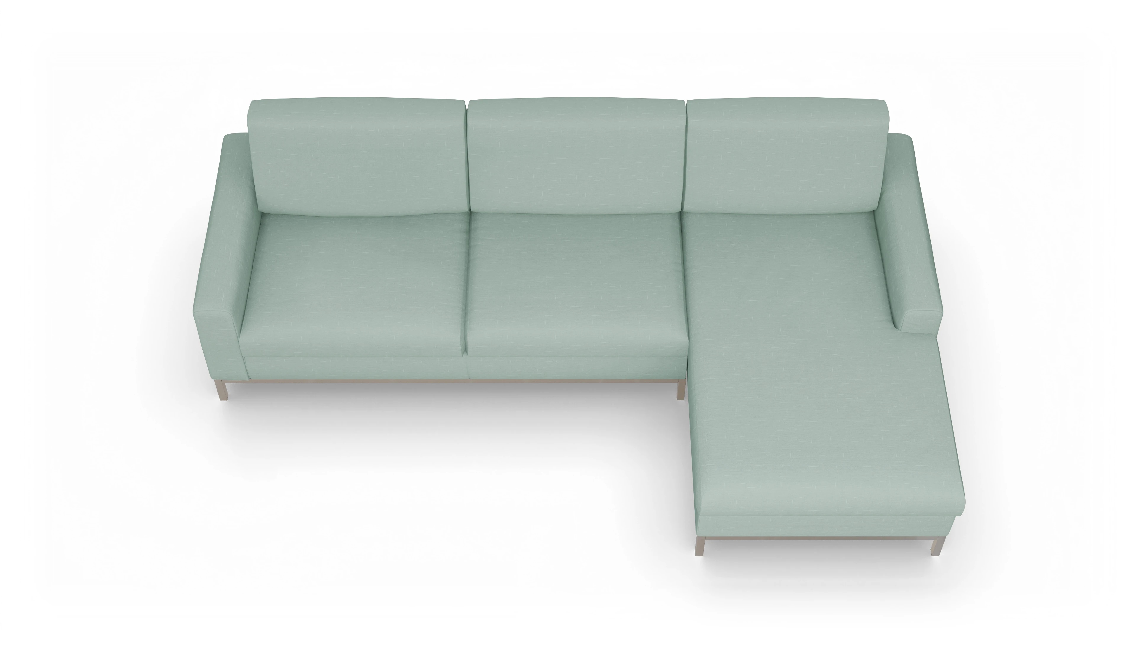 Eck-Schlafsofa Paglia in Stoff Ansicht des Produktes Paglia Sofa mit Rec rechts in Stoff grün