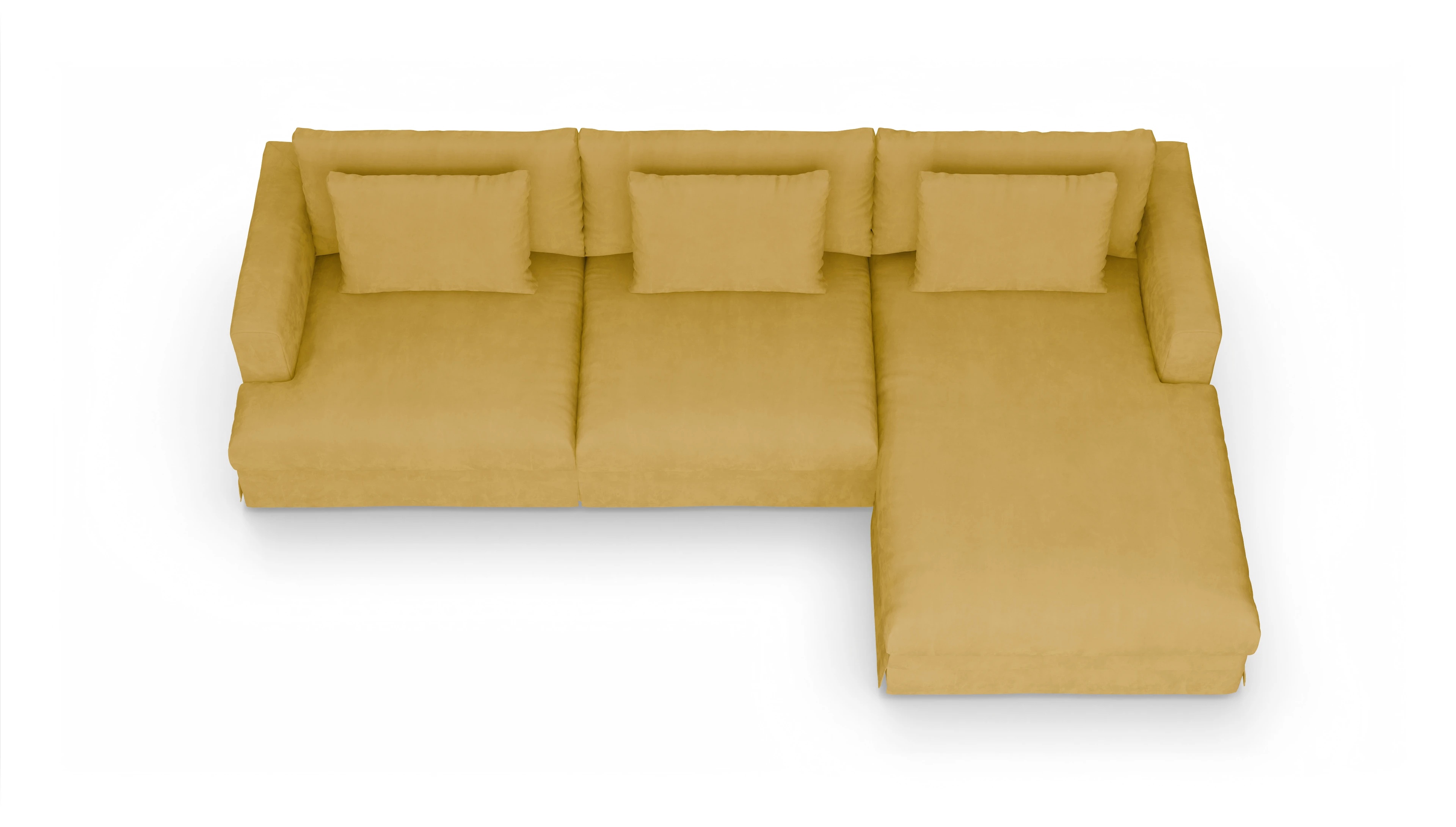 Ansicht des Produktes Pittori Sofa mit Rec rechts in Samt gelb