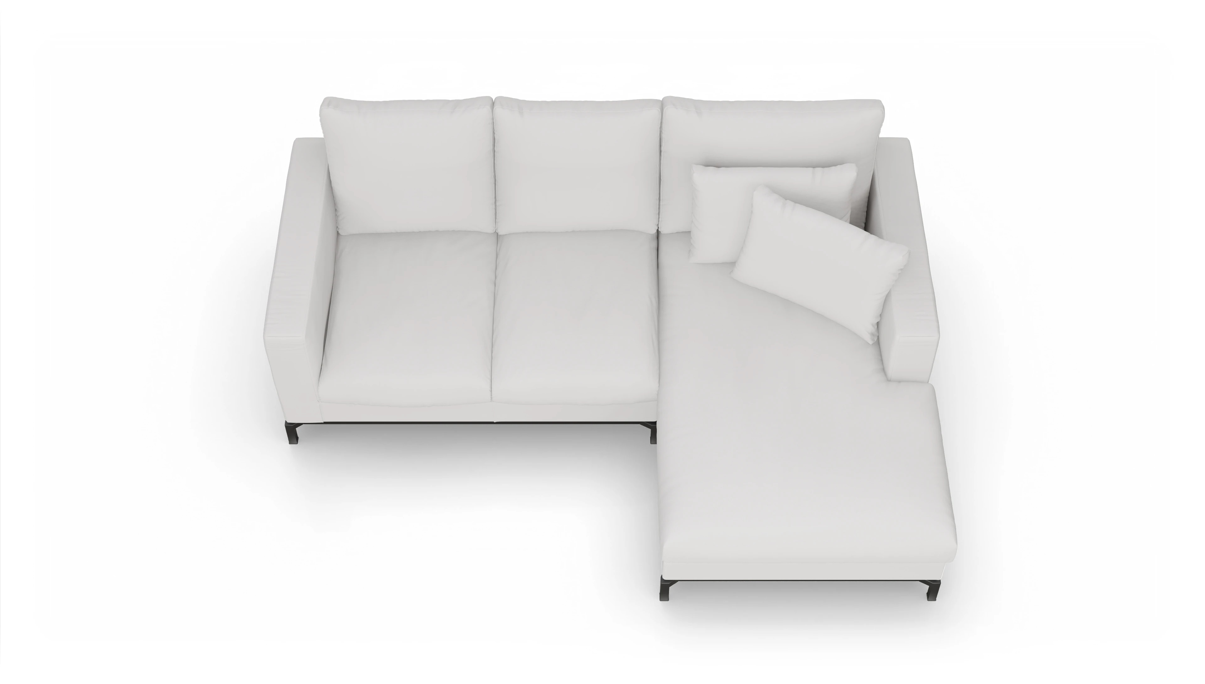 Ansicht des Produktes Fenice Sofa mit Rec rechts in Leder weiß