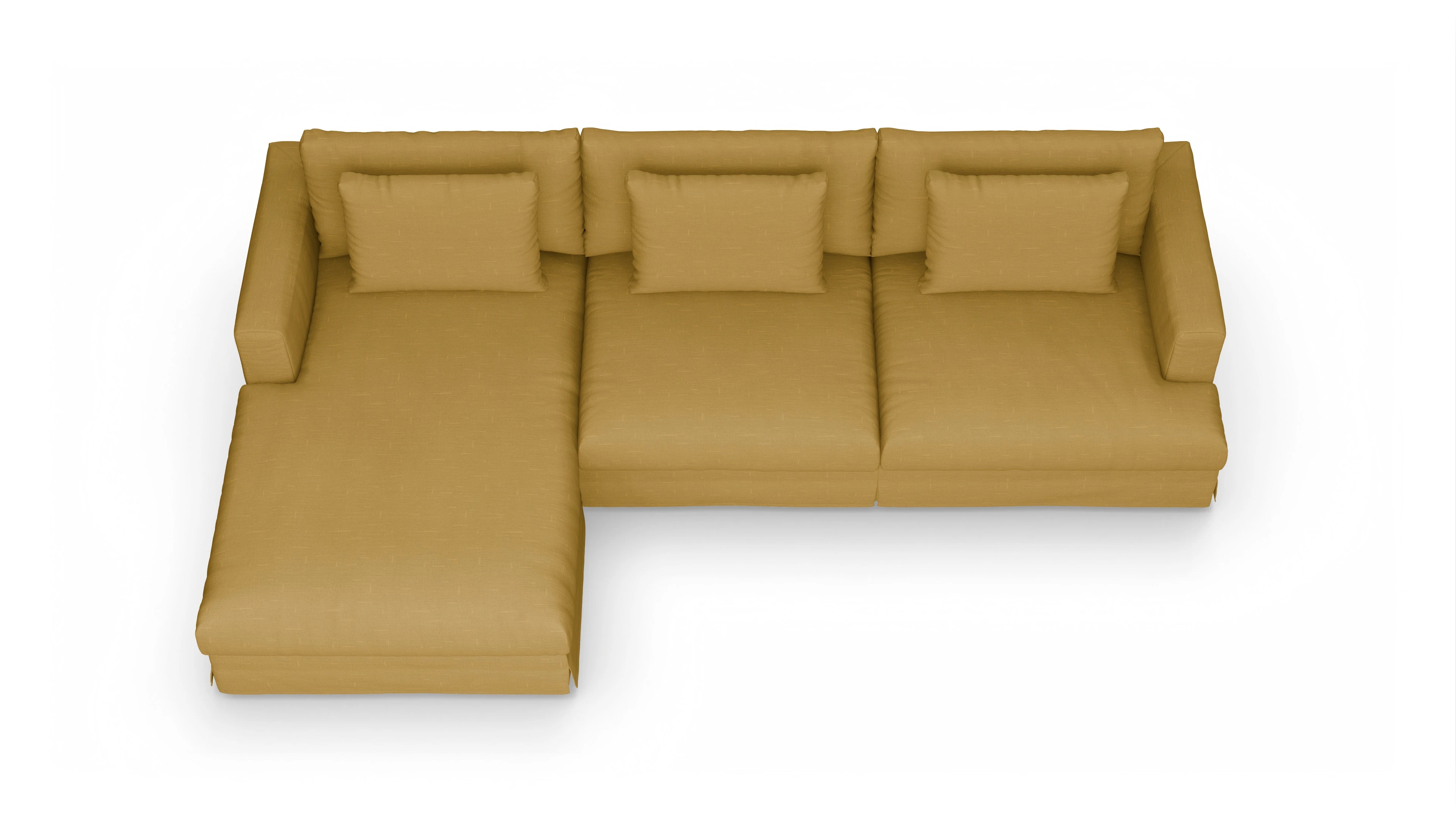 Ansicht des Produktes Pittori Sofa mit Rec links in Stoff gelb
