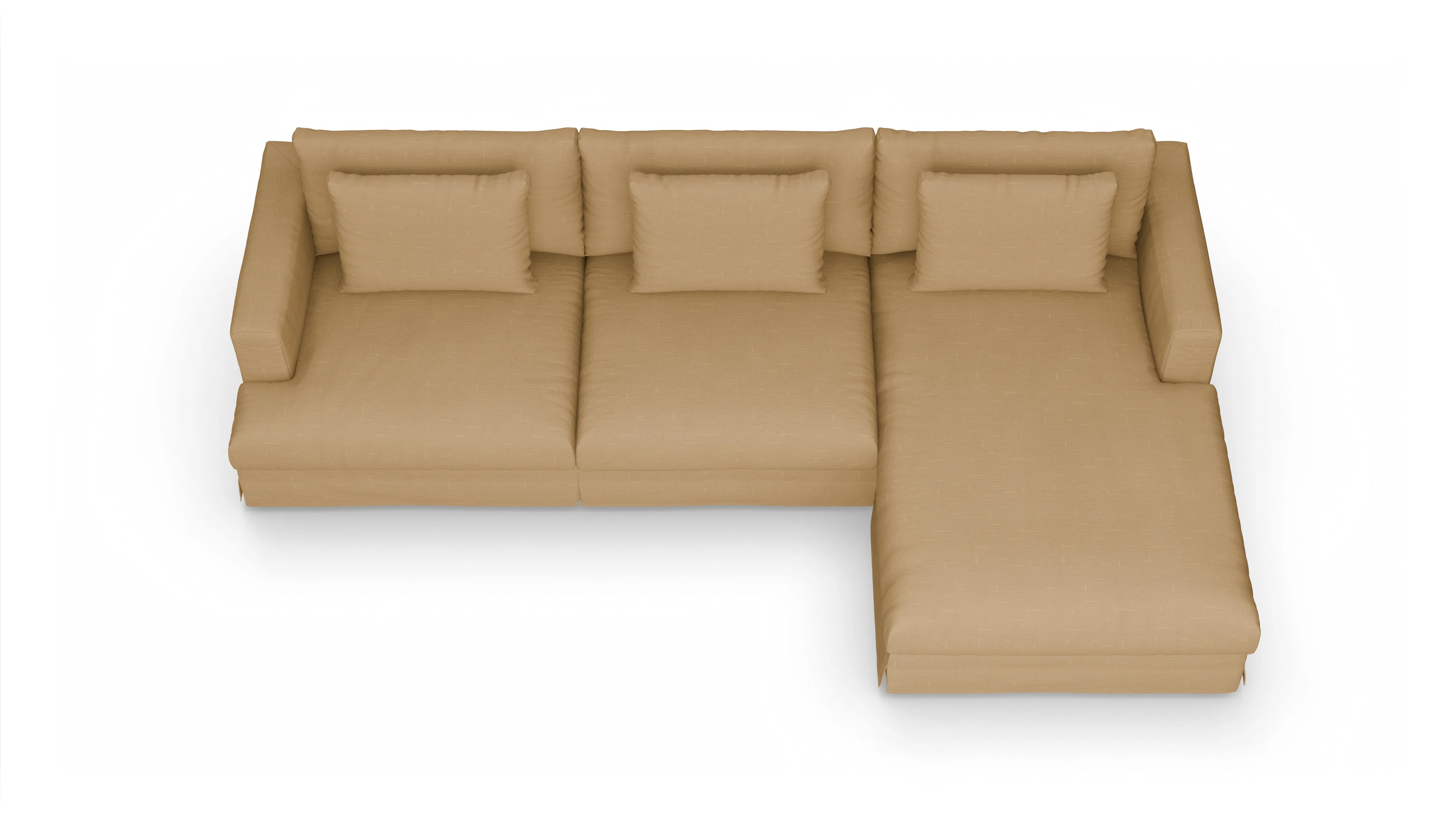 Ansicht des Produktes Pittori Sofa mit Rec rechts in Stoff gelb