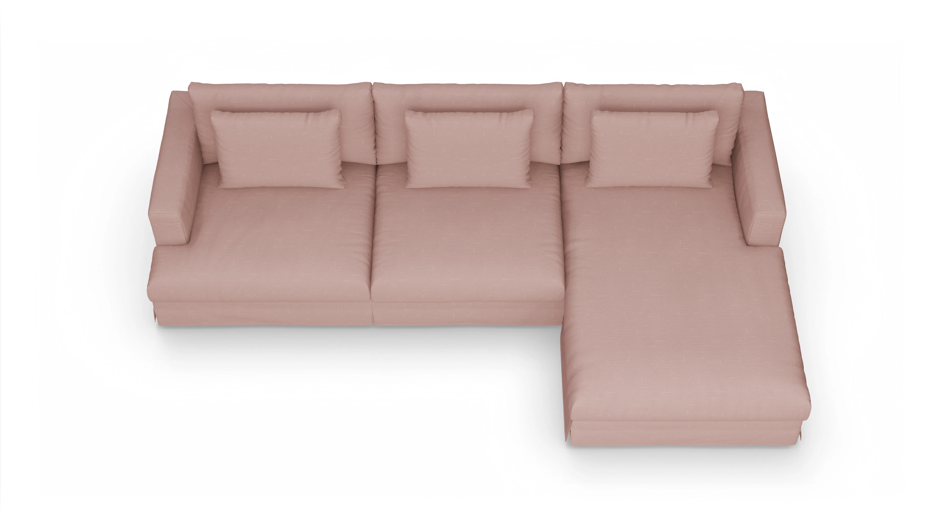 Ansicht des Produktes Pittori Sofa mit Rec rechts in Stoff rot
