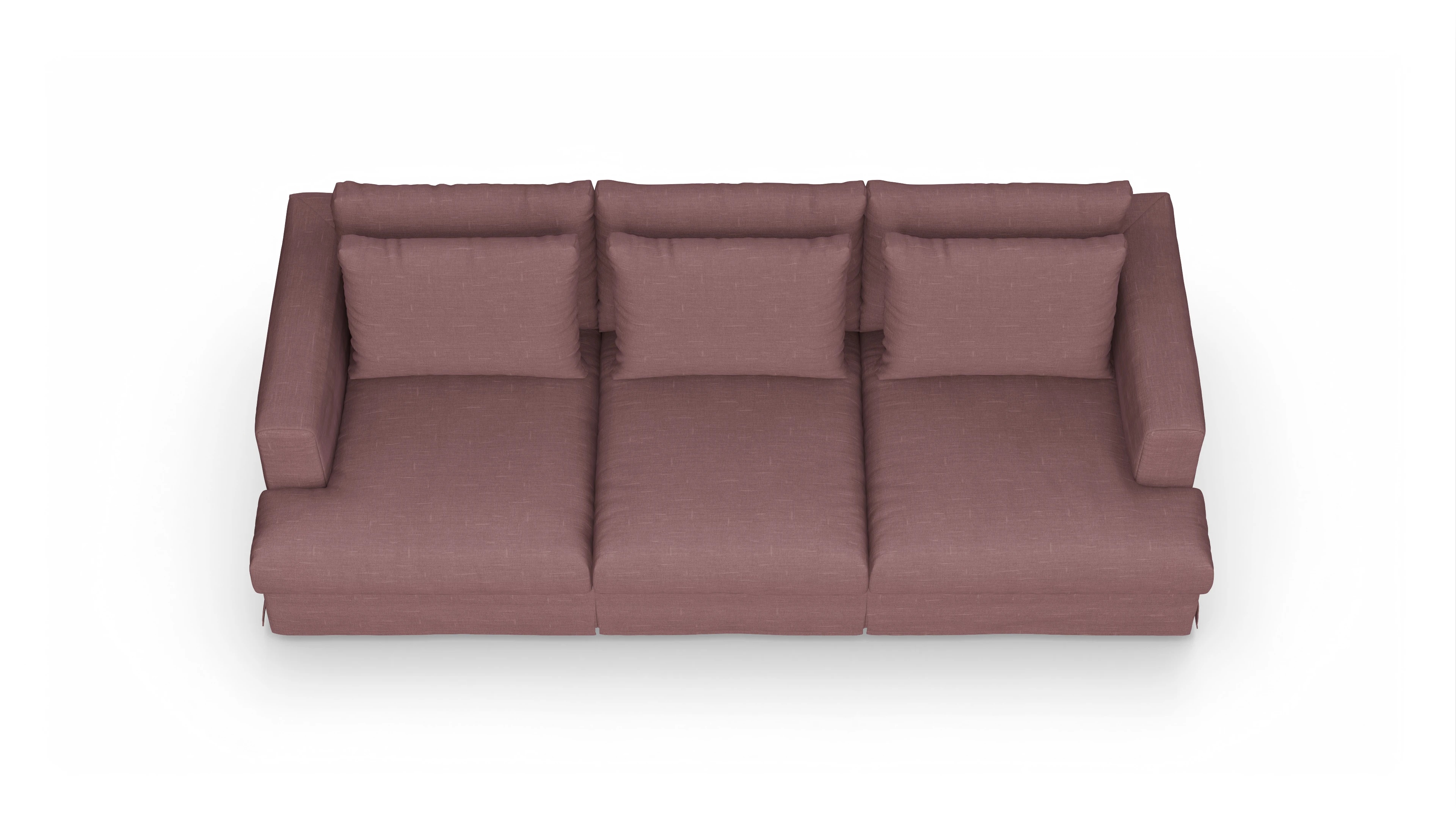 Pittori Hussen-Sofa Ansicht des Produktes Pittori 3,5-Sitzer in Stoff rot