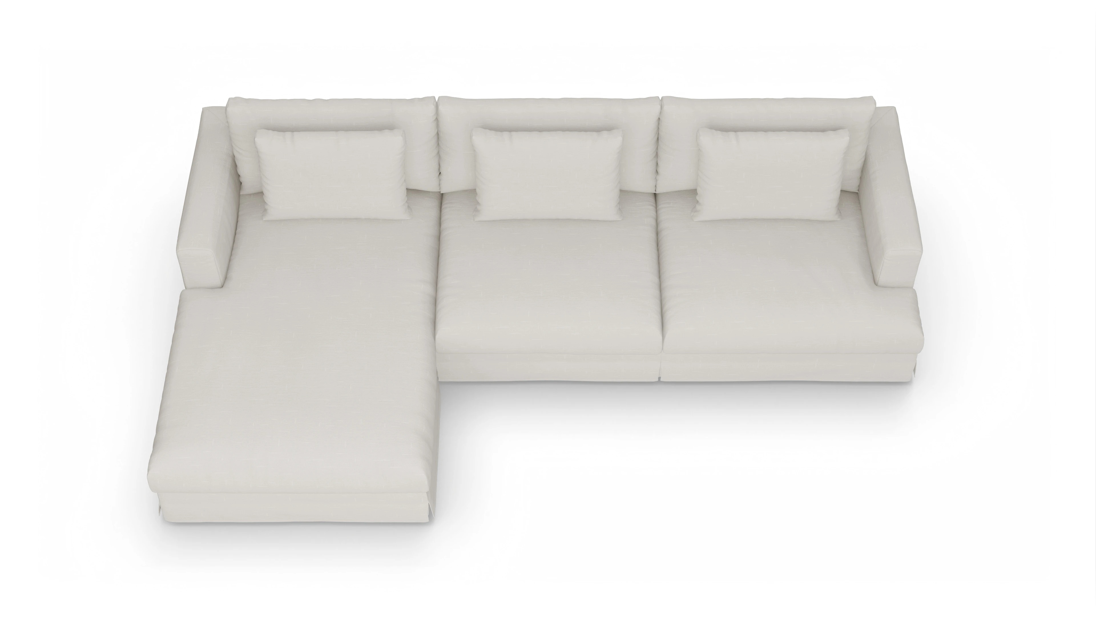 Ansicht des Produktes Pittori Sofa mit Rec links in Stoff weiß