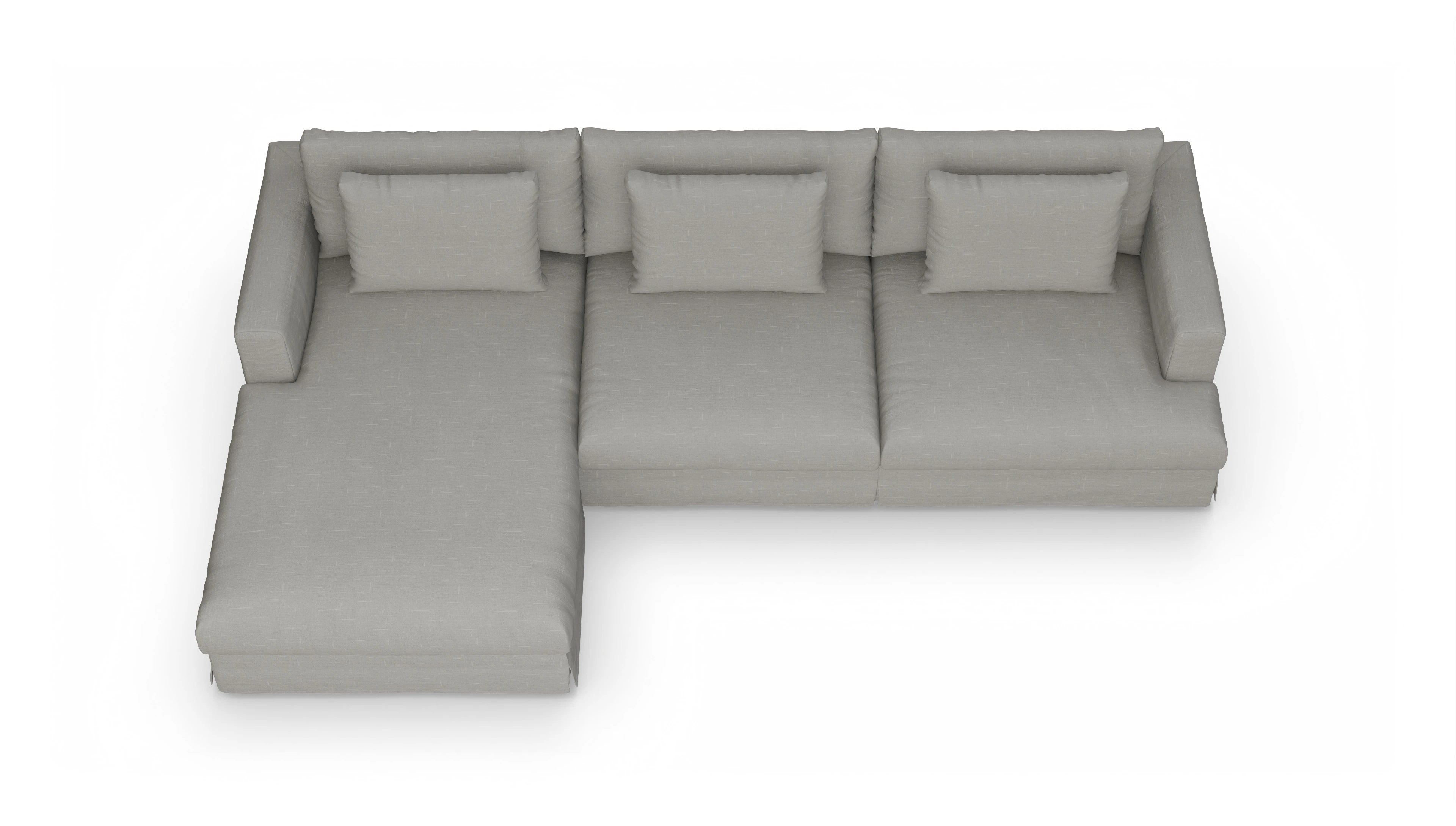 Ansicht des Produktes Pittori Sofa mit Rec links in Stoff grau