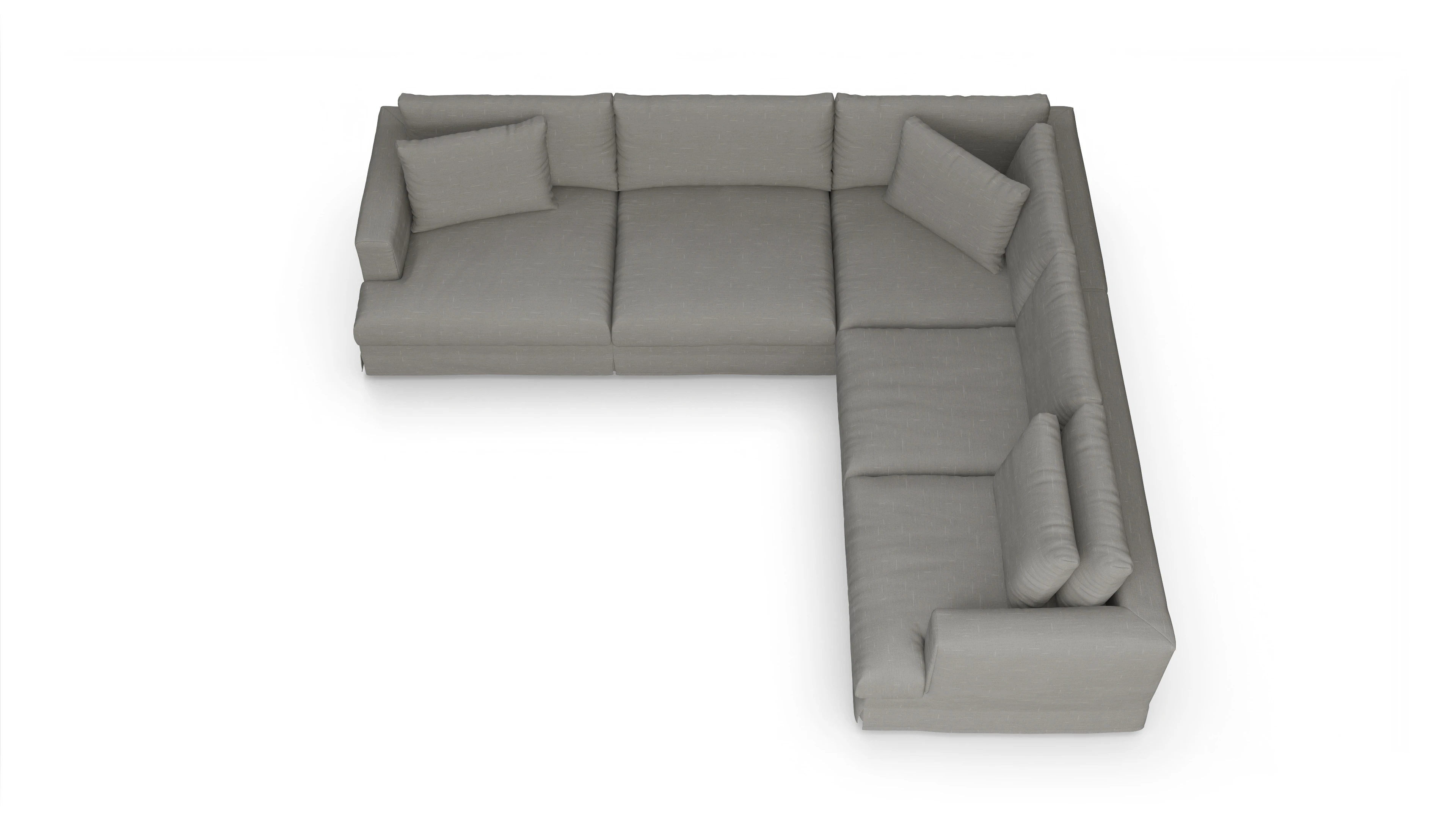 Ansicht des Produktes Pittori Ecksofa Rechts in Stoff grau