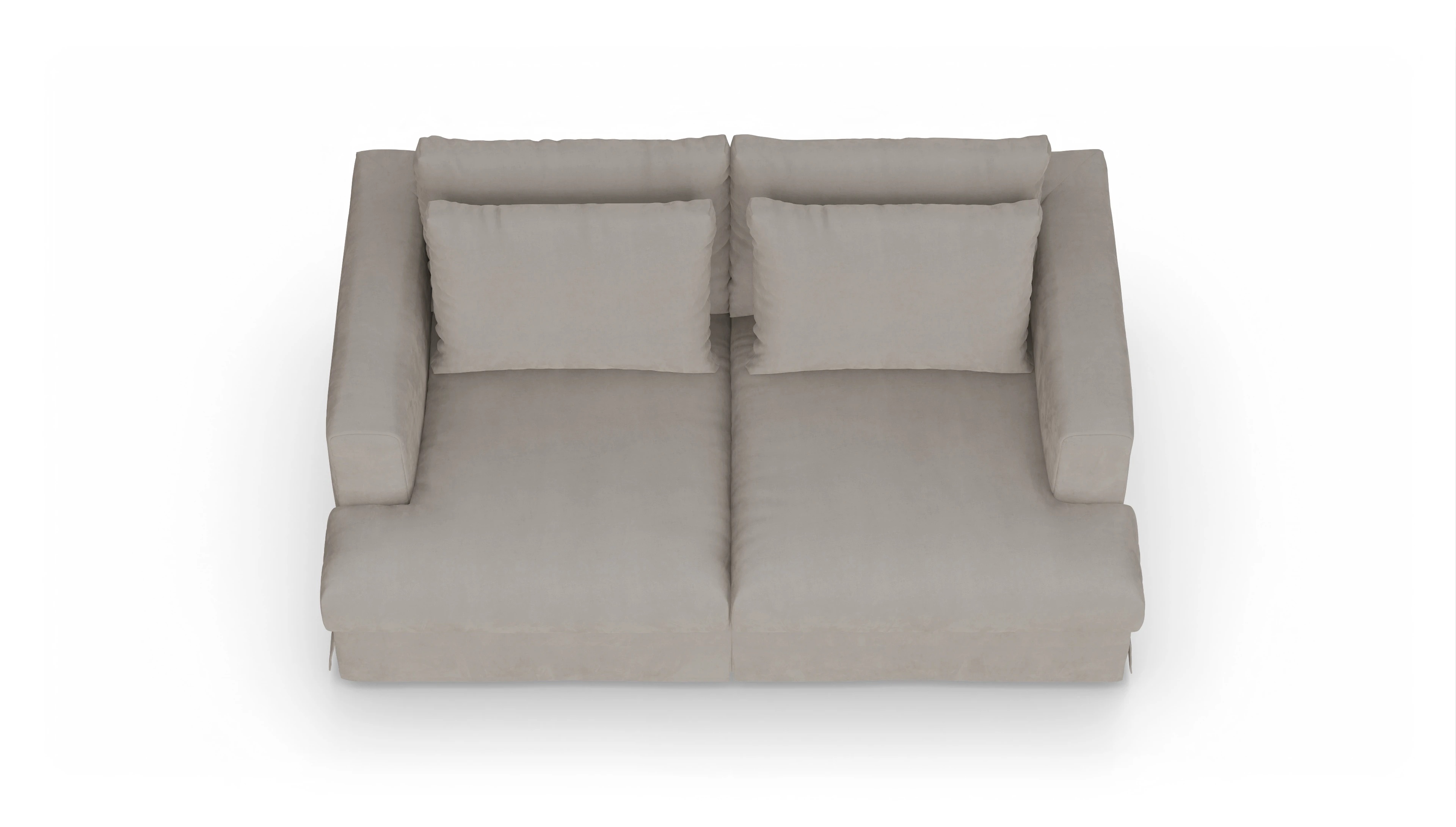 Pittori Hussen-Sofa Ansicht des Produktes Pittori 2-Sitzer in Samt braun