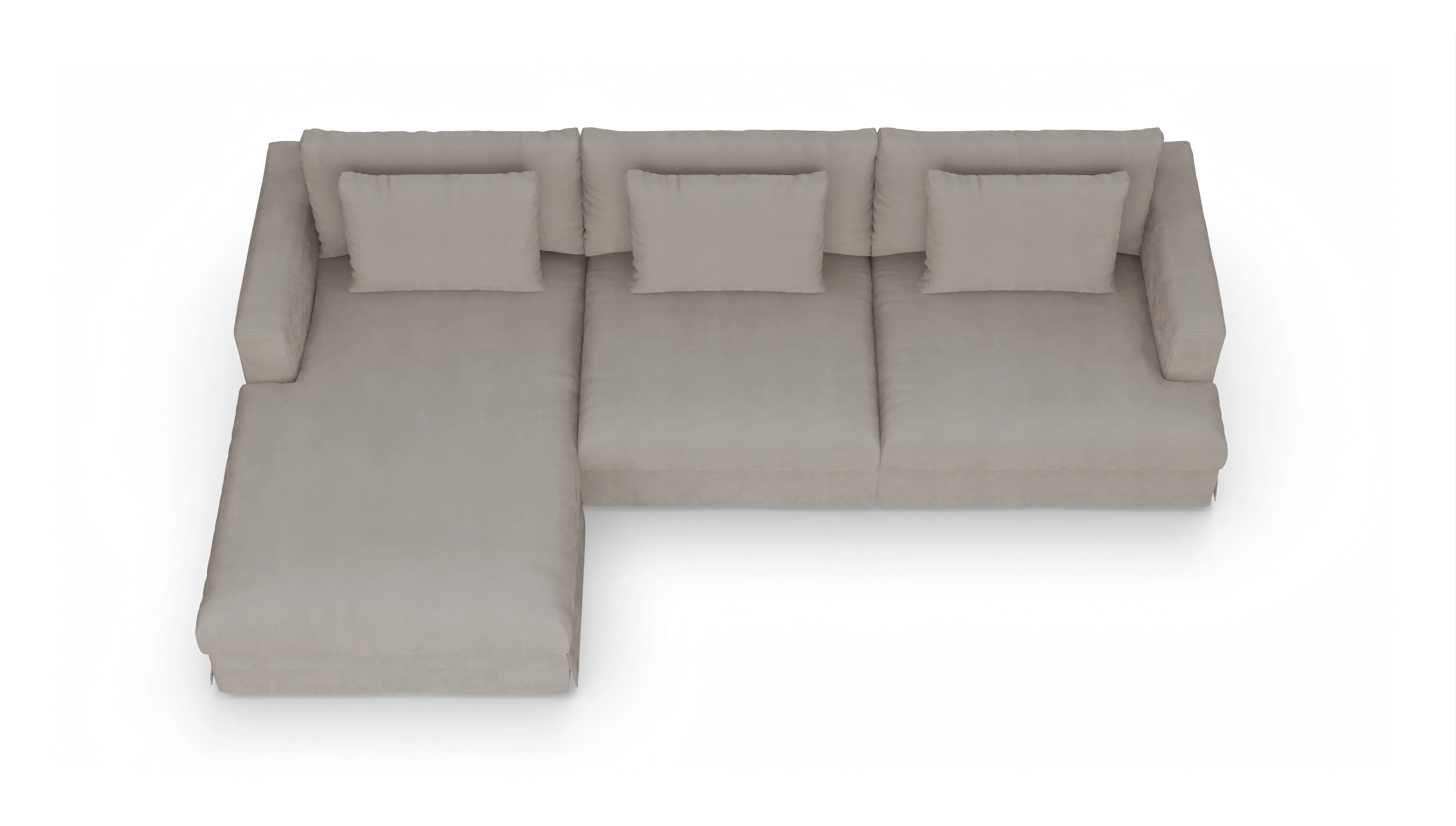 Ansicht des Produktes Pittori Sofa mit Rec links in Samt braun
