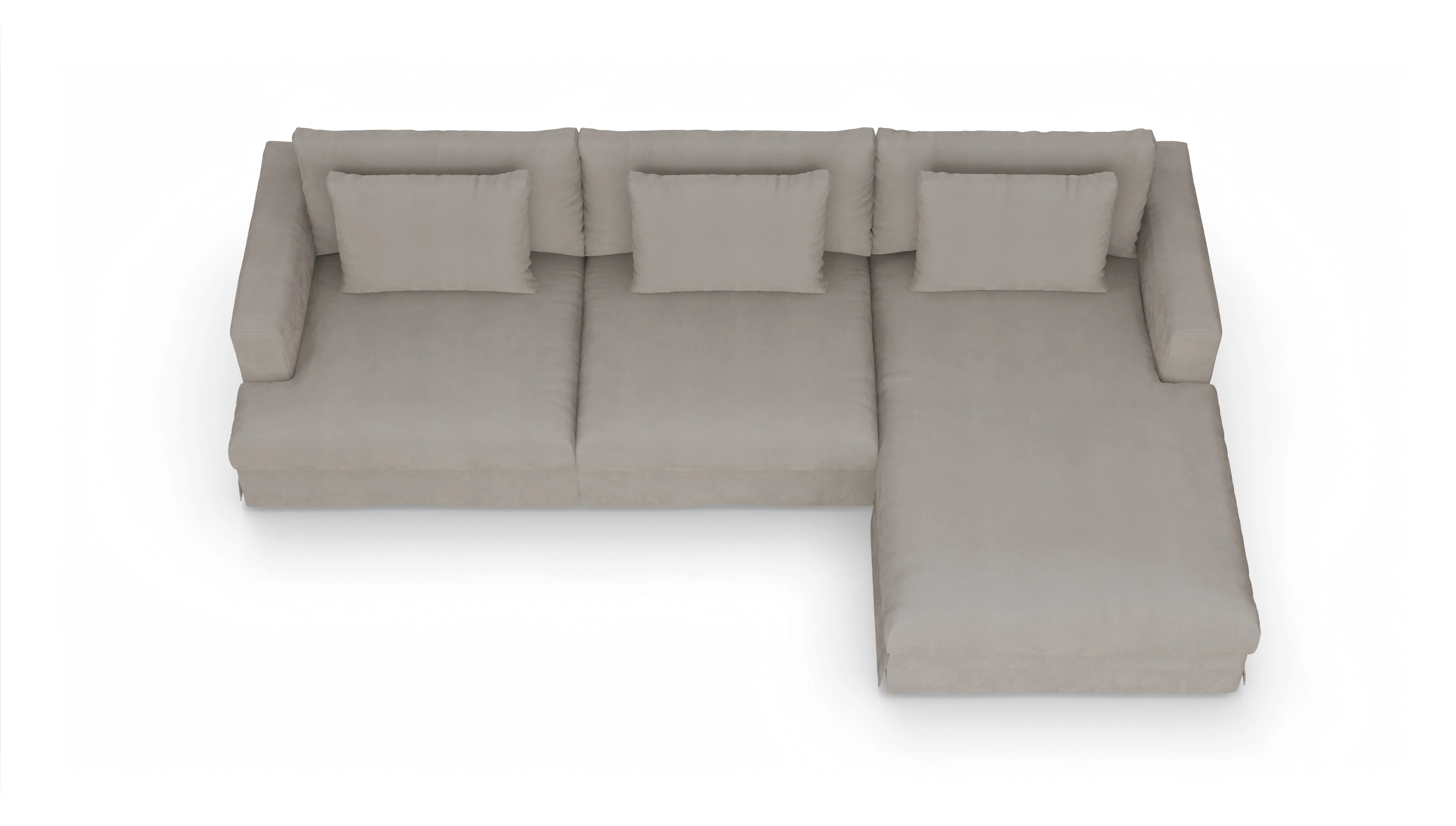 Ansicht des Produktes Pittori Sofa mit Rec rechts in Samt braun