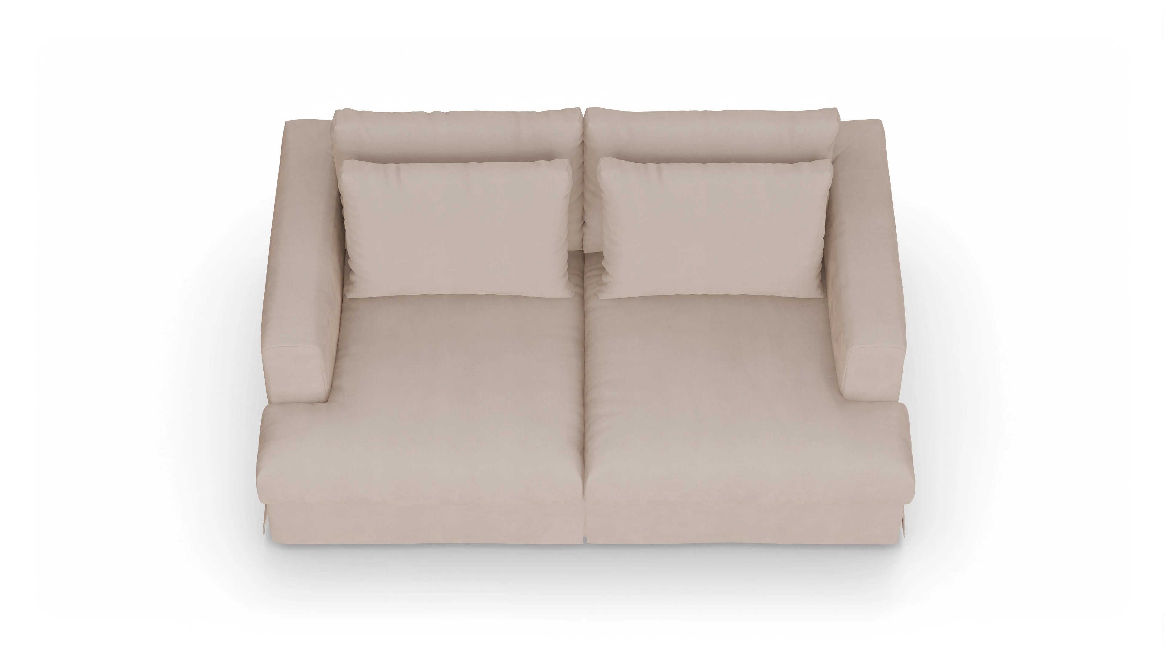 Pittori Hussen-Sofa Ansicht des Produktes Pittori 2-Sitzer in Samt beige