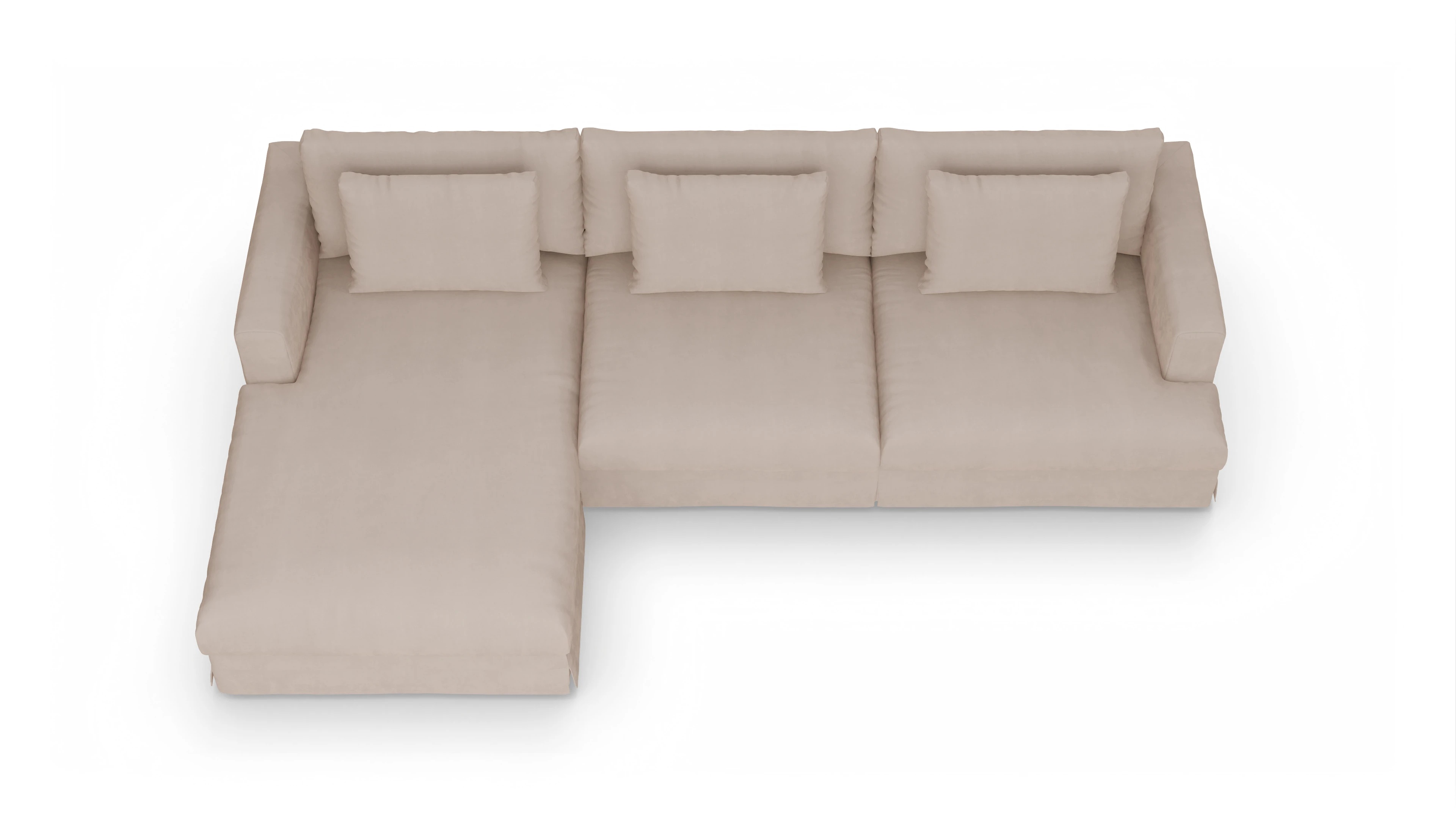 Ansicht des Produktes Pittori Sofa mit Rec links in Samt beige