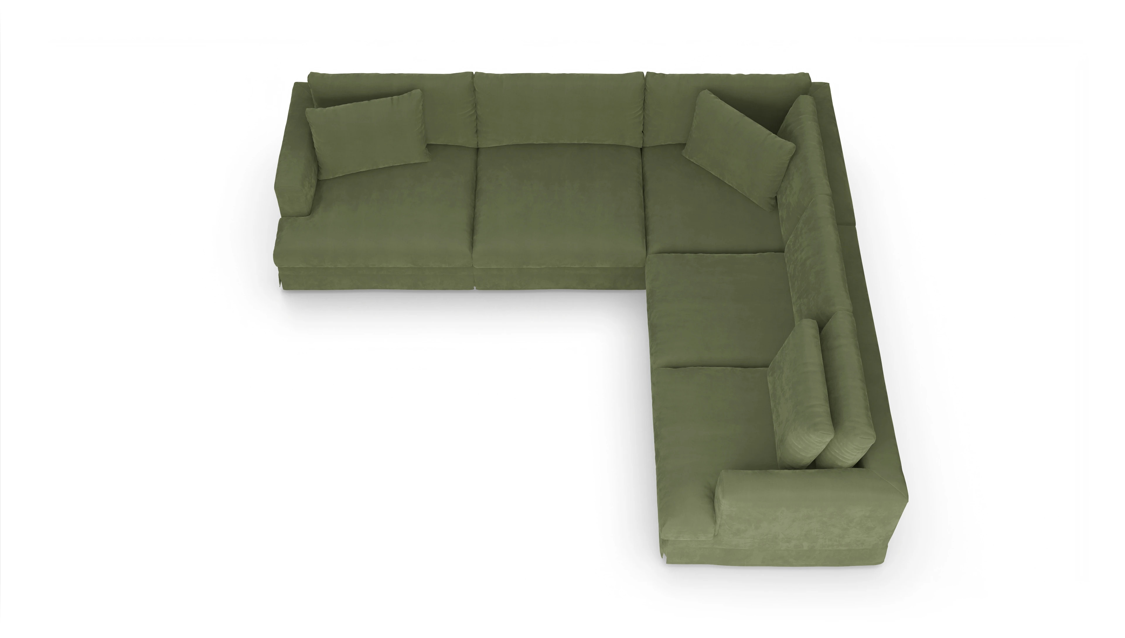 Ansicht des Produktes Pittori Ecksofa Rechts in Samt grün