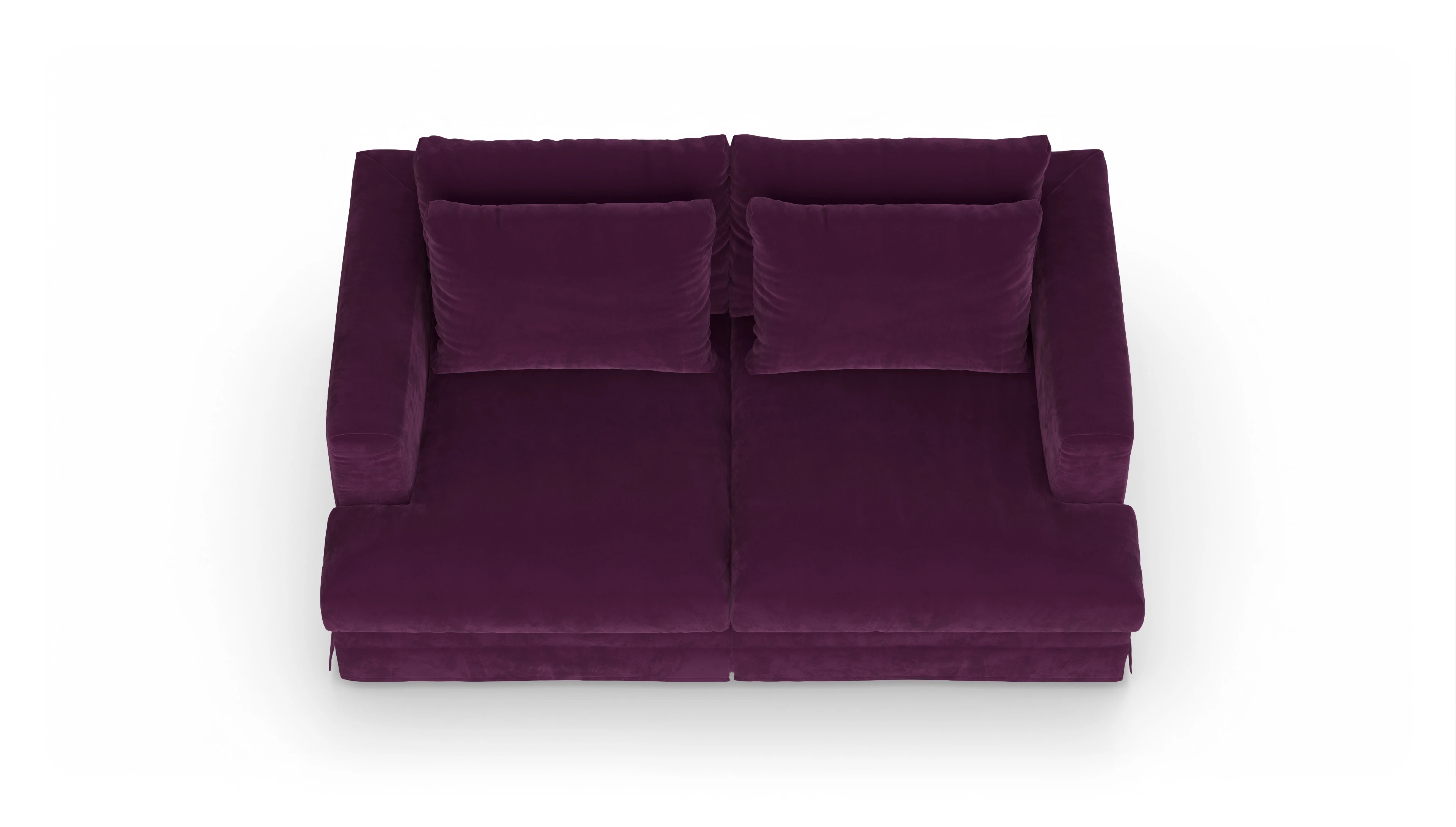Pittori Hussen-Sofa Ansicht des Produktes Pittori 2-Sitzer in Samt rot
