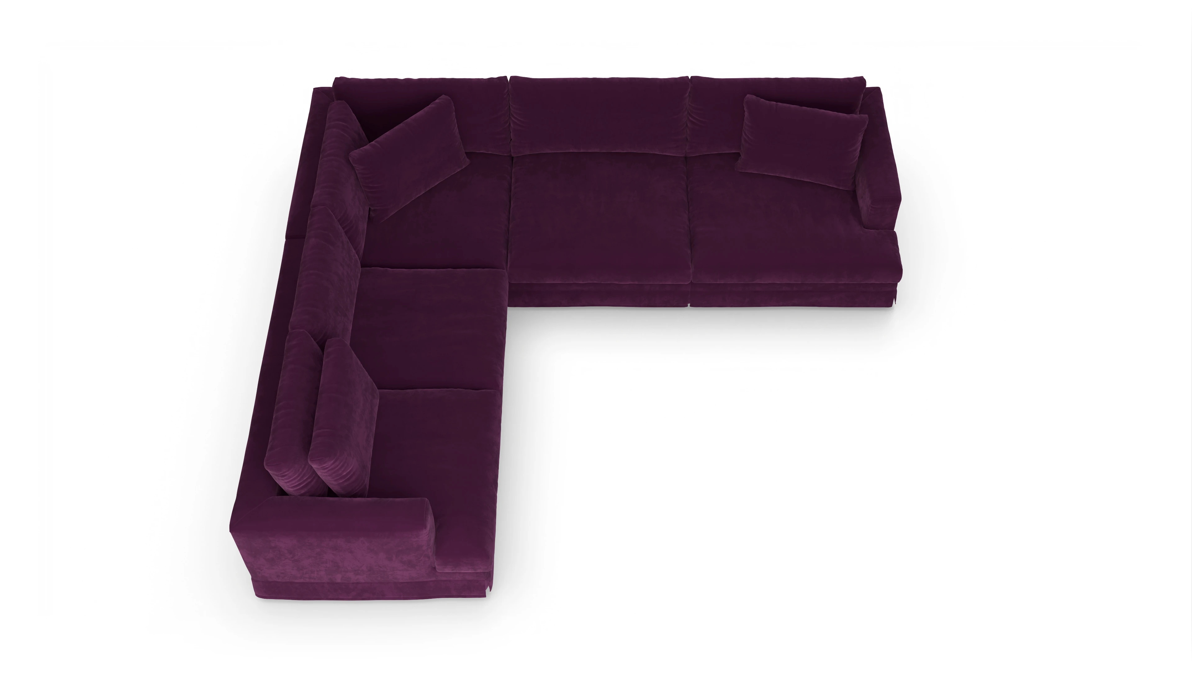 Ansicht des Produktes Pittori Ecksofa Links in Samt rot