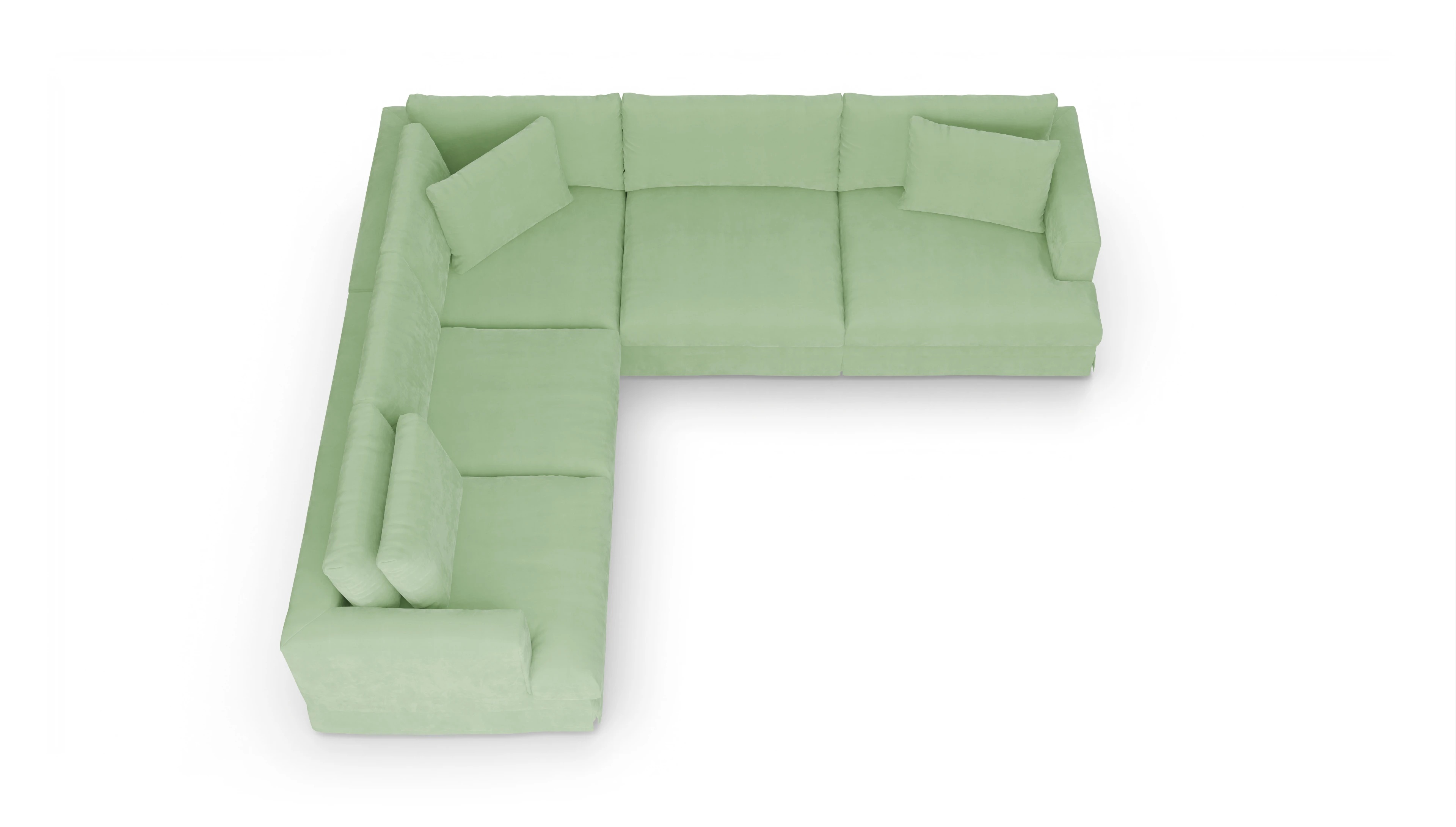 Ansicht des Produktes Pittori Ecksofa Links in Samt grün