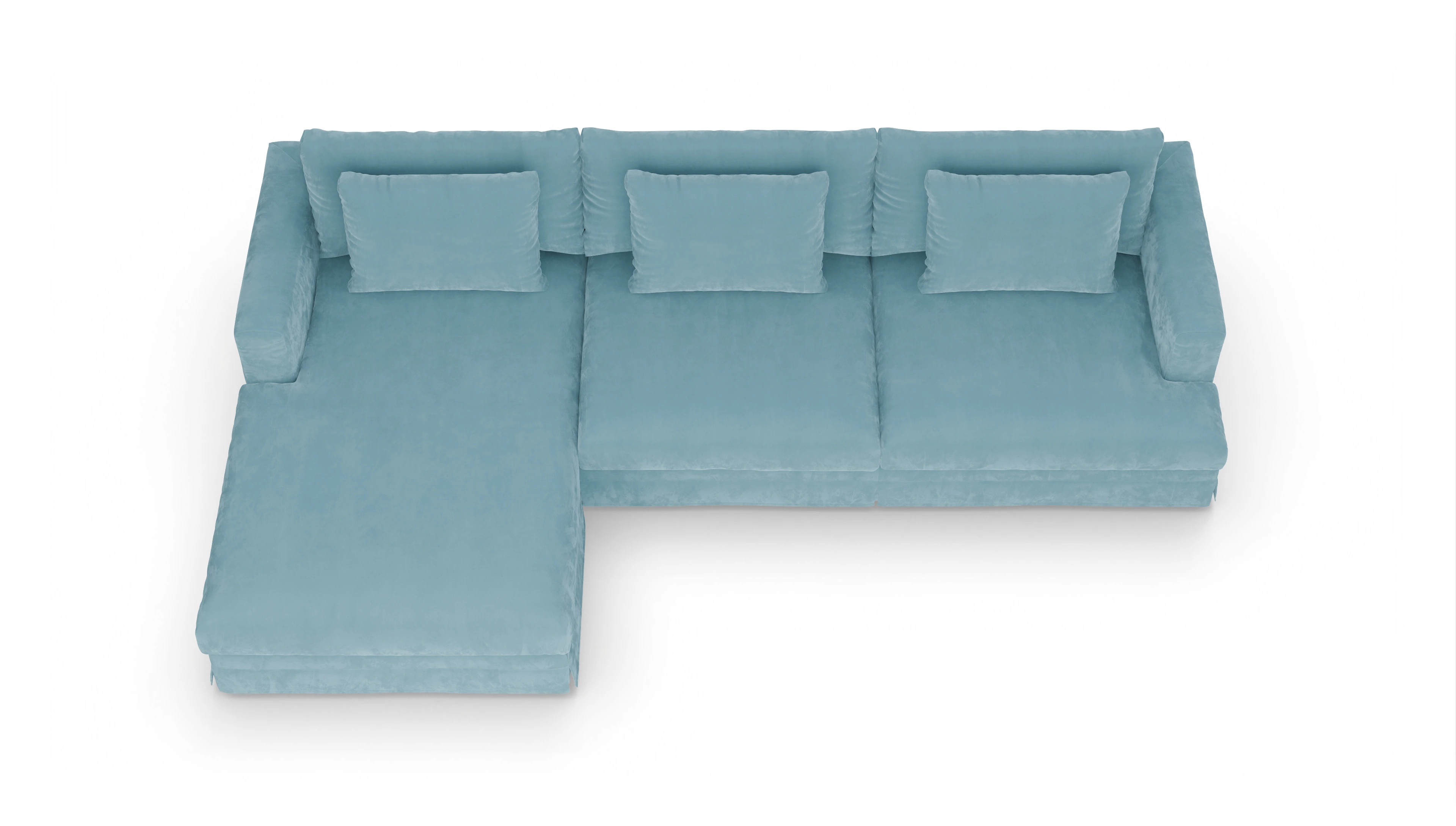 Ansicht des Produktes Pittori Sofa mit Rec links in Samt blau