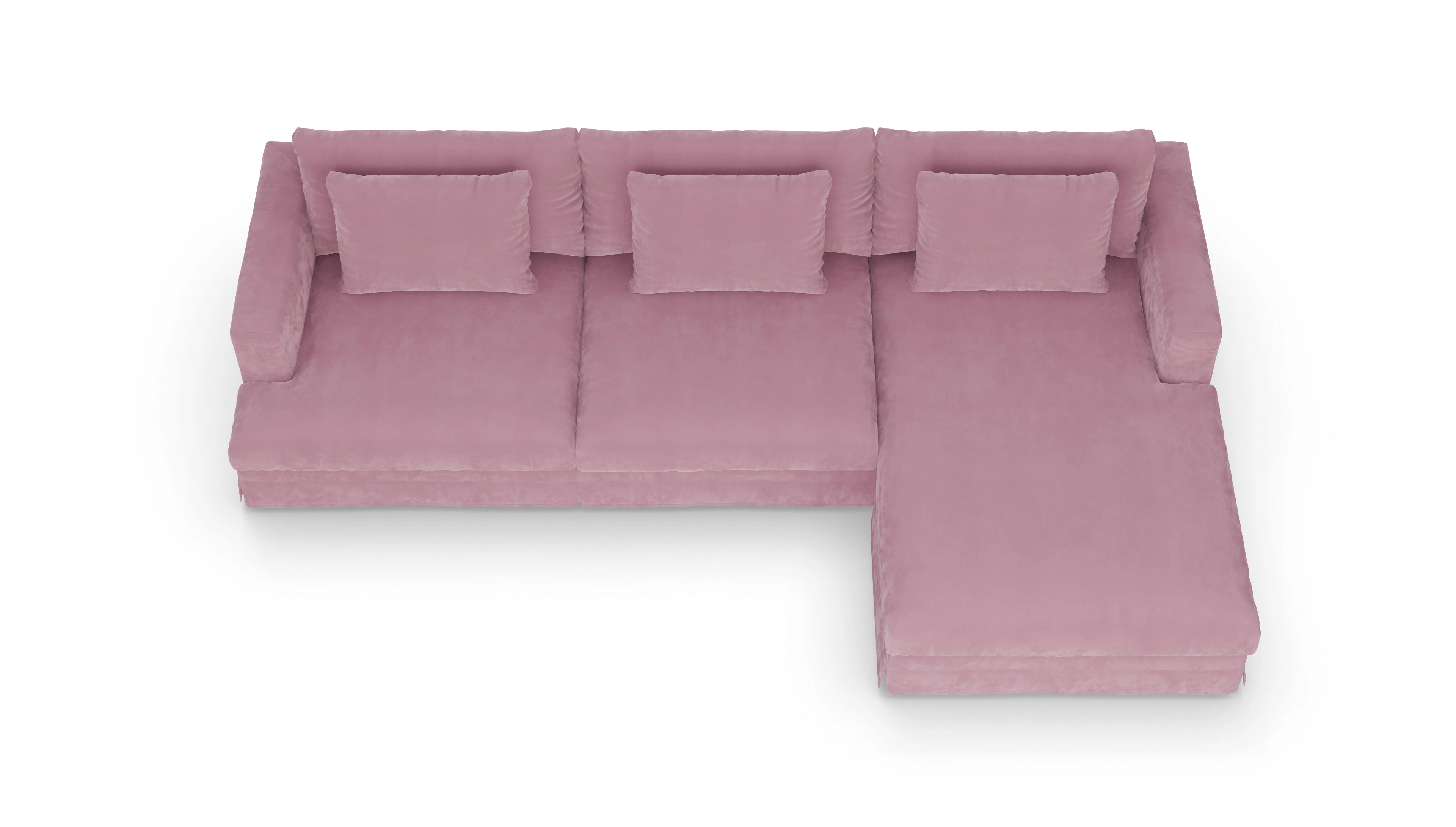 Ansicht des Produktes Pittori Sofa mit Rec rechts in Samt rot