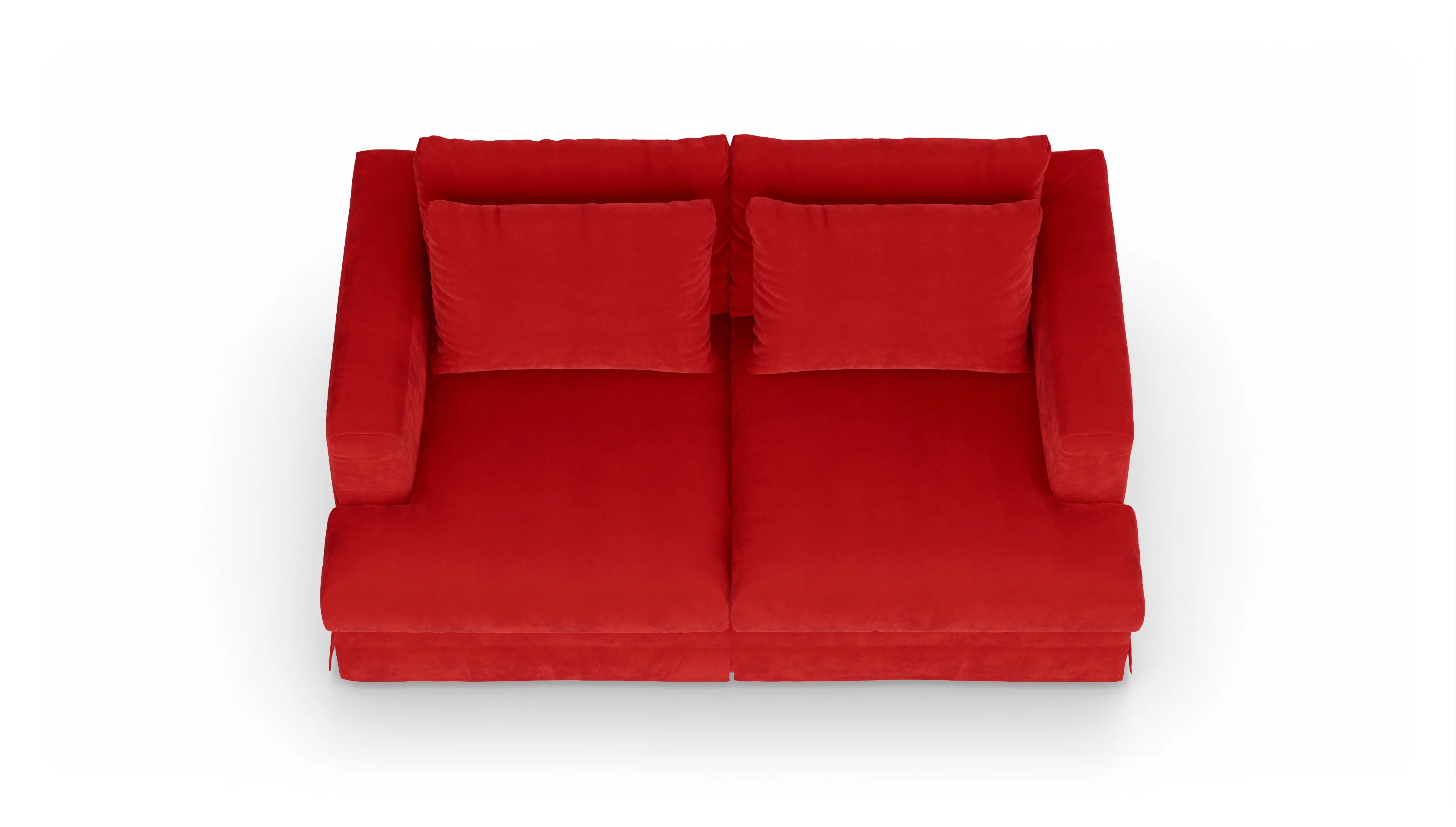 Pittori Hussen-Sofa Ansicht des Produktes Pittori 2-Sitzer in Samt rot