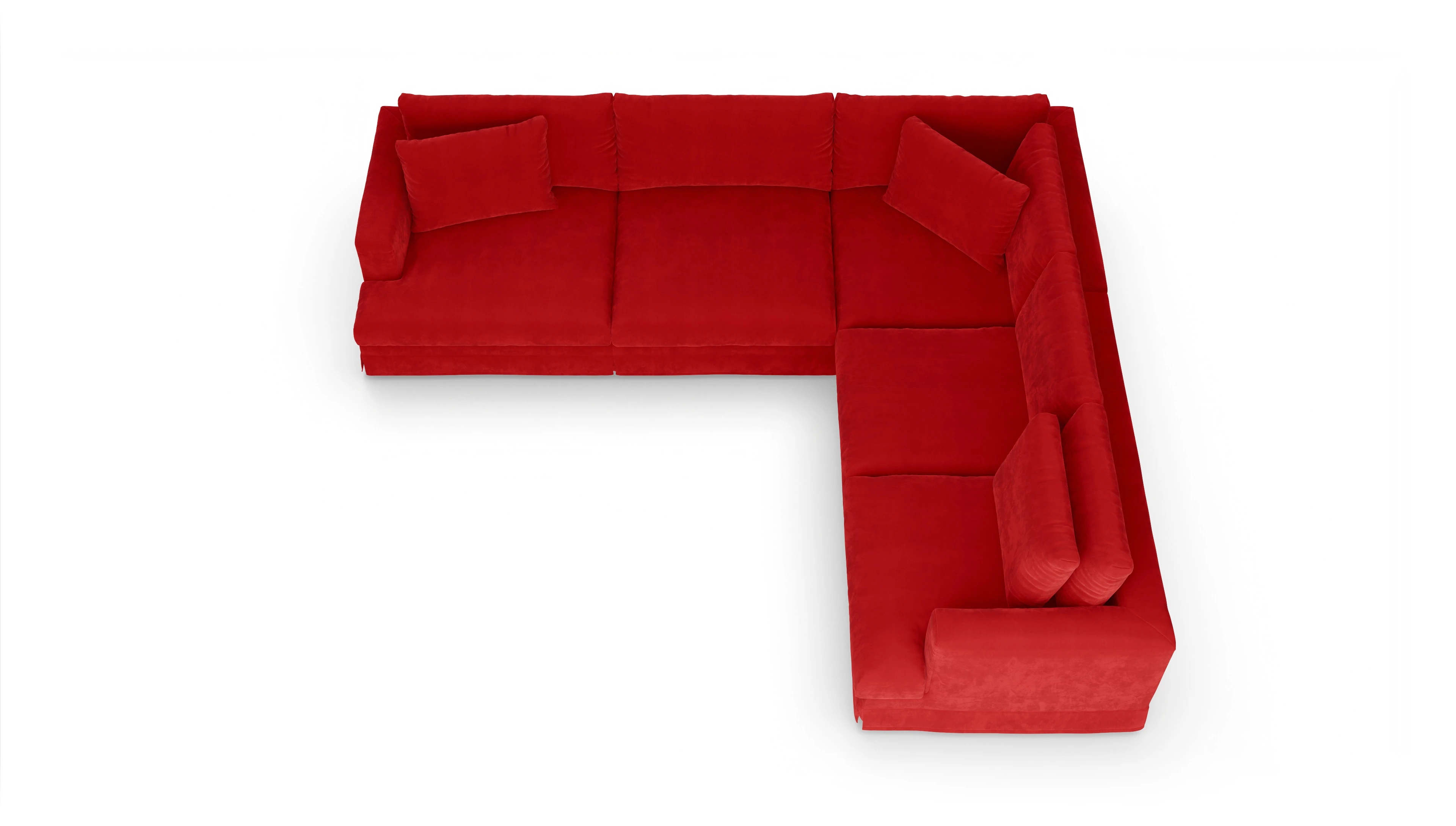 Ansicht des Produktes Pittori Ecksofa Rechts in Samt rot