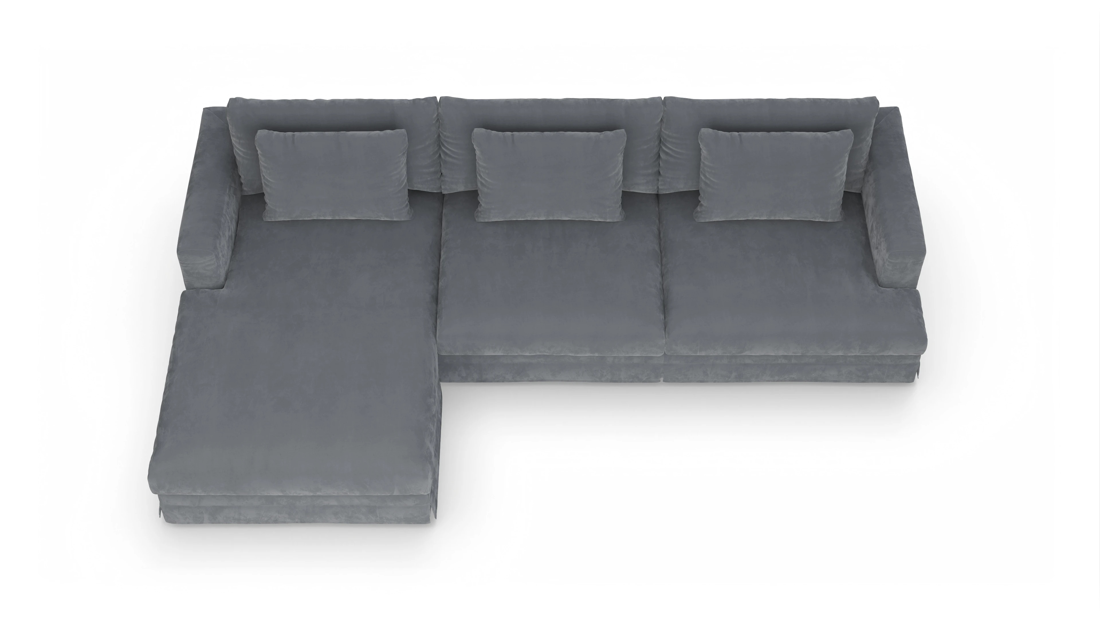 Ansicht des Produktes Pittori Sofa mit Rec links in Samt grau
