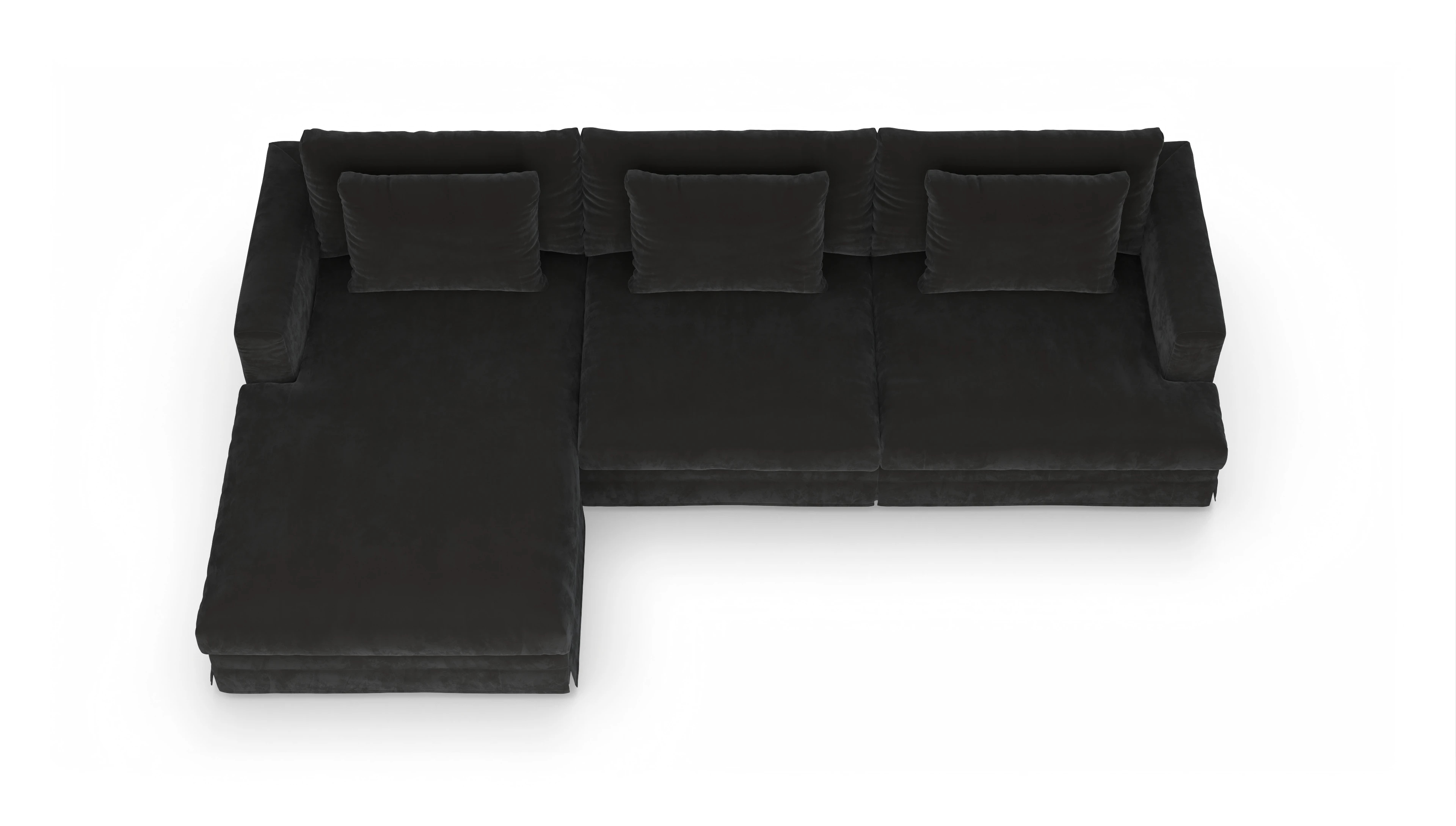 Ansicht des Produktes Pittori Sofa mit Rec links in Samt grau