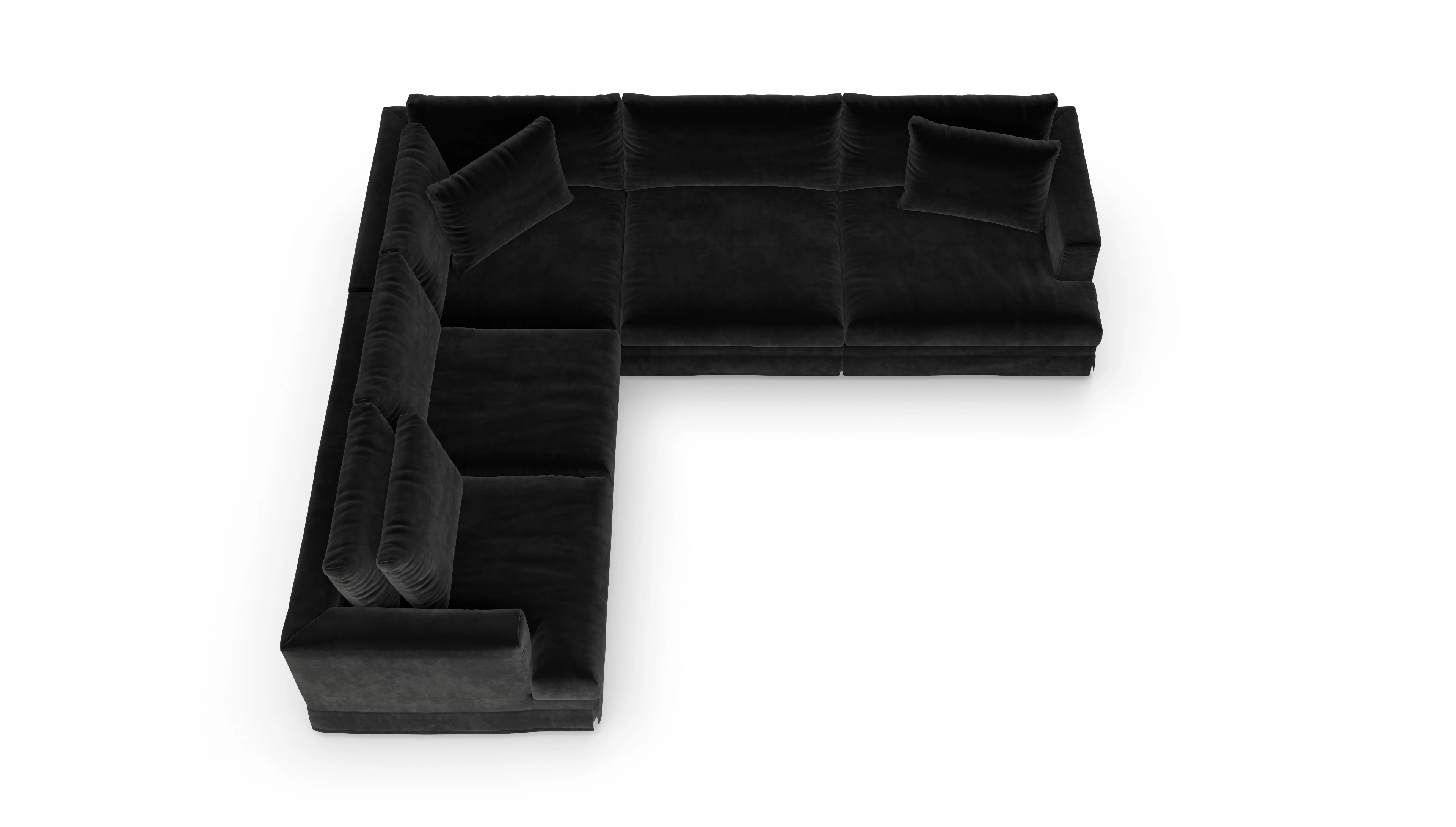 Ansicht des Produktes Pittori Ecksofa Links in Samt schwarz