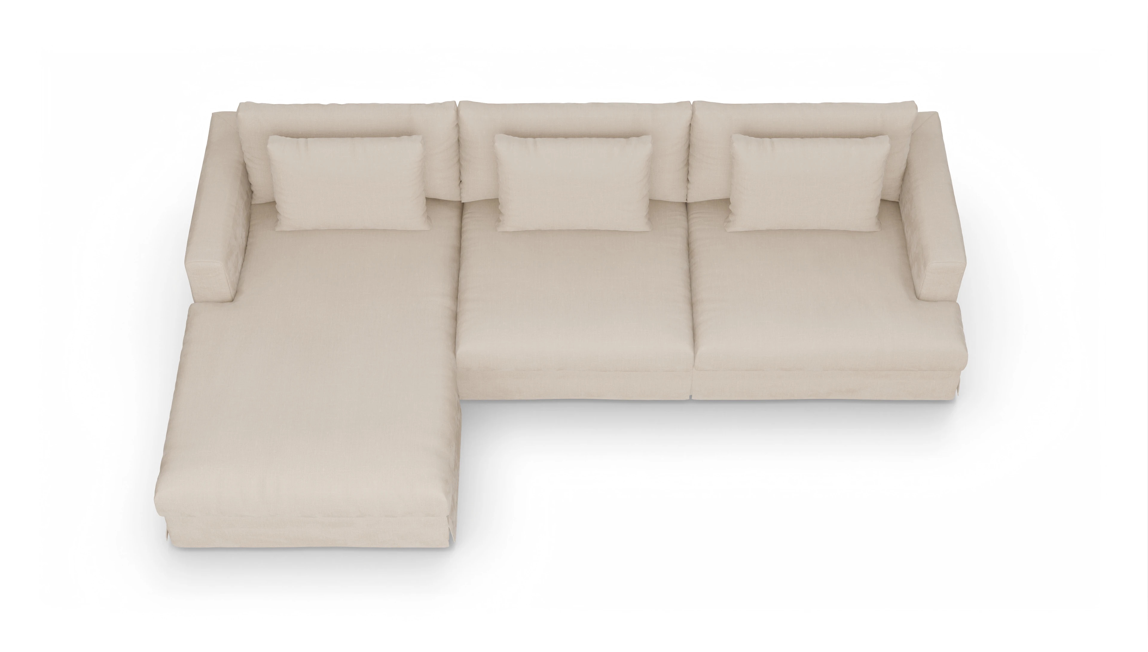 Ansicht des Produktes Pittori Sofa mit Rec links in Stoff weiß