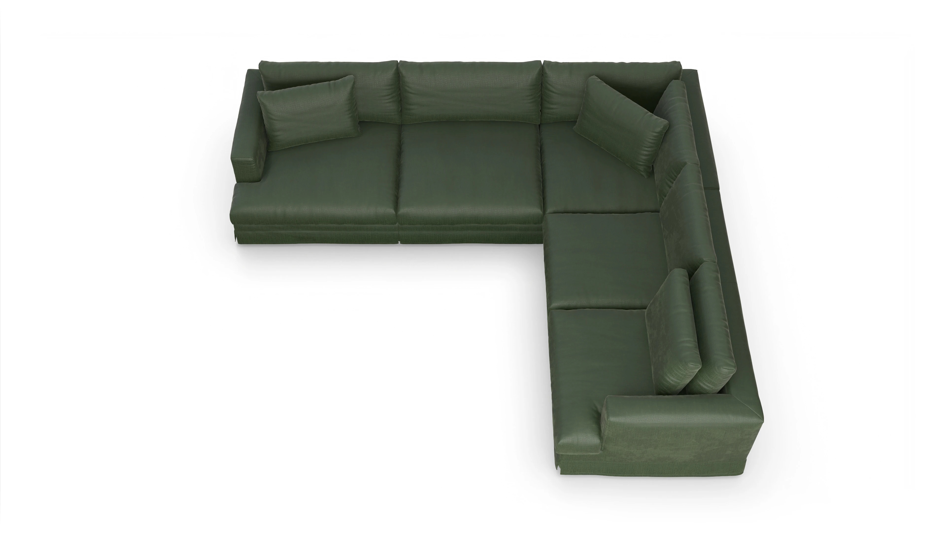 Ansicht des Produktes Pittori Ecksofa Rechts in Stoff grün