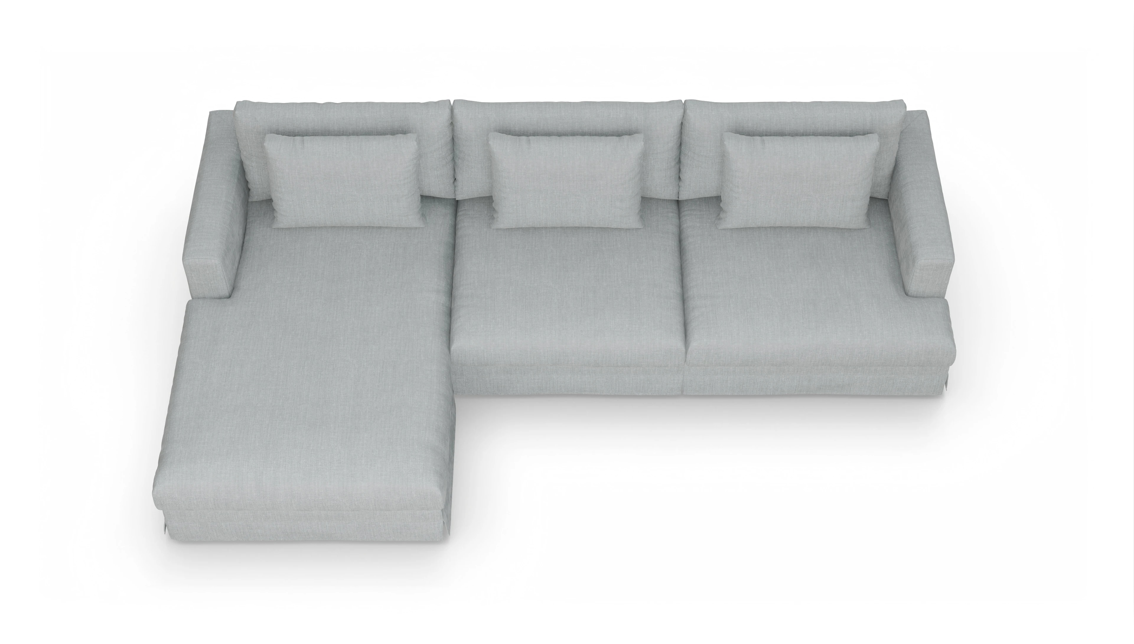 Ansicht des Produktes Pittori Sofa mit Rec links in Stoff grau