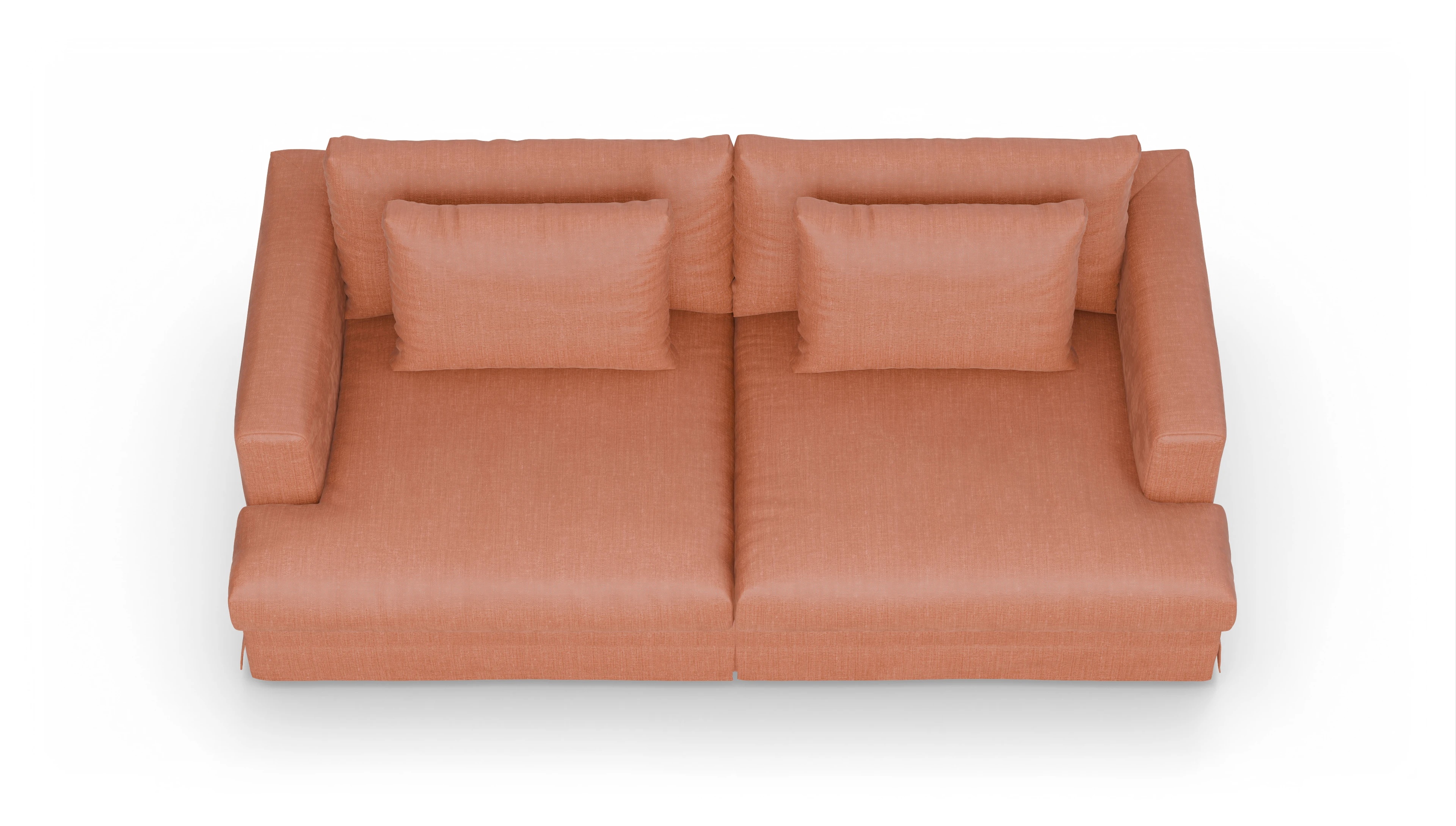 Pittori Hussen-Sofa Ansicht des Produktes Pittori 3-Sitzer in Stoff orange