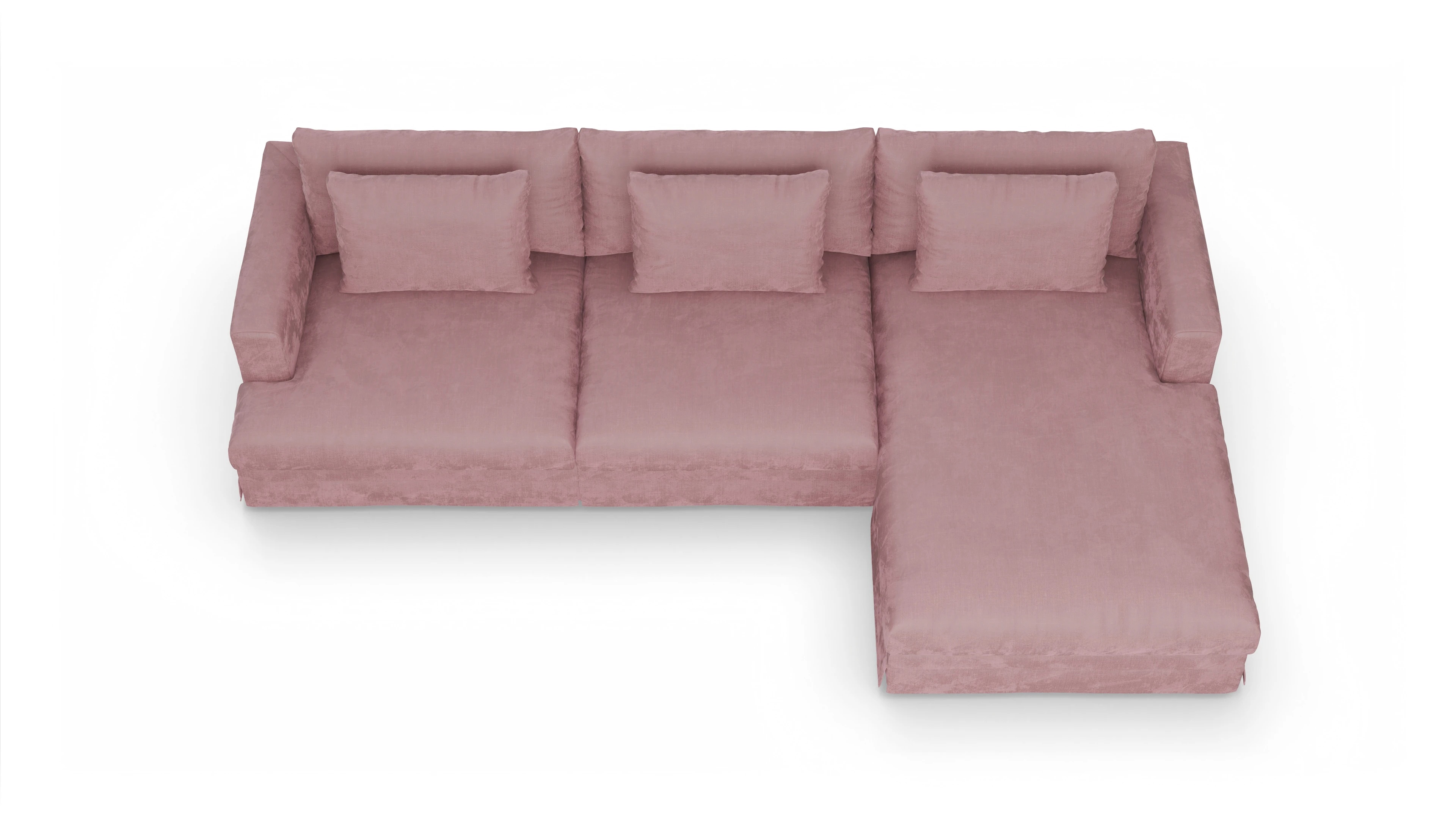 Ansicht des Produktes Pittori Sofa mit Rec rechts in Stoff rot