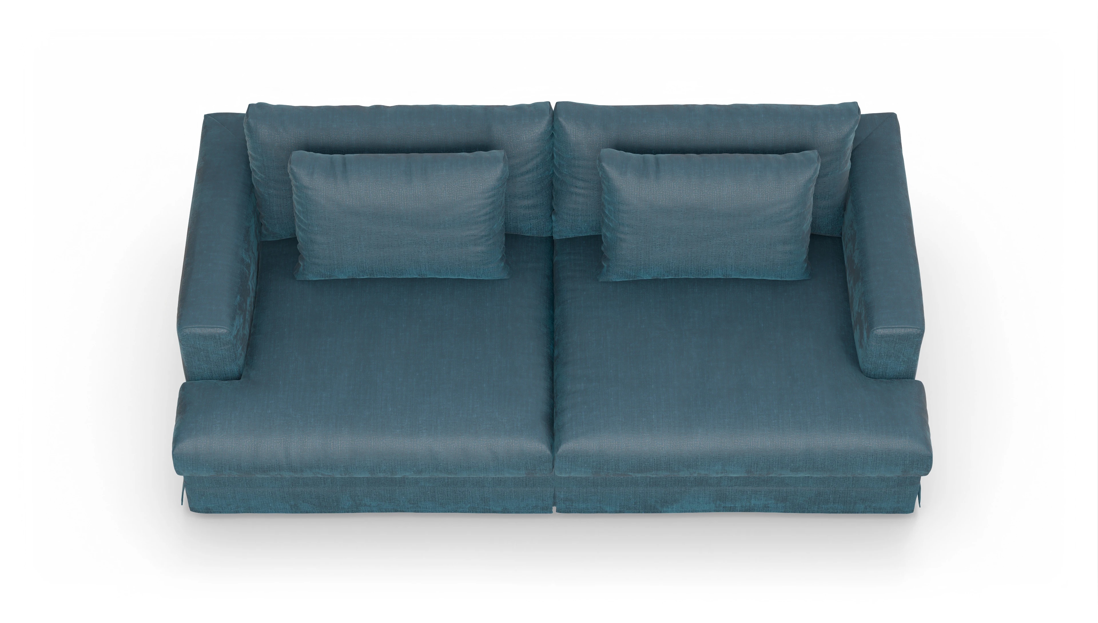 Pittori Hussen-Sofa Ansicht des Produktes Pittori 3-Sitzer in Stoff blau