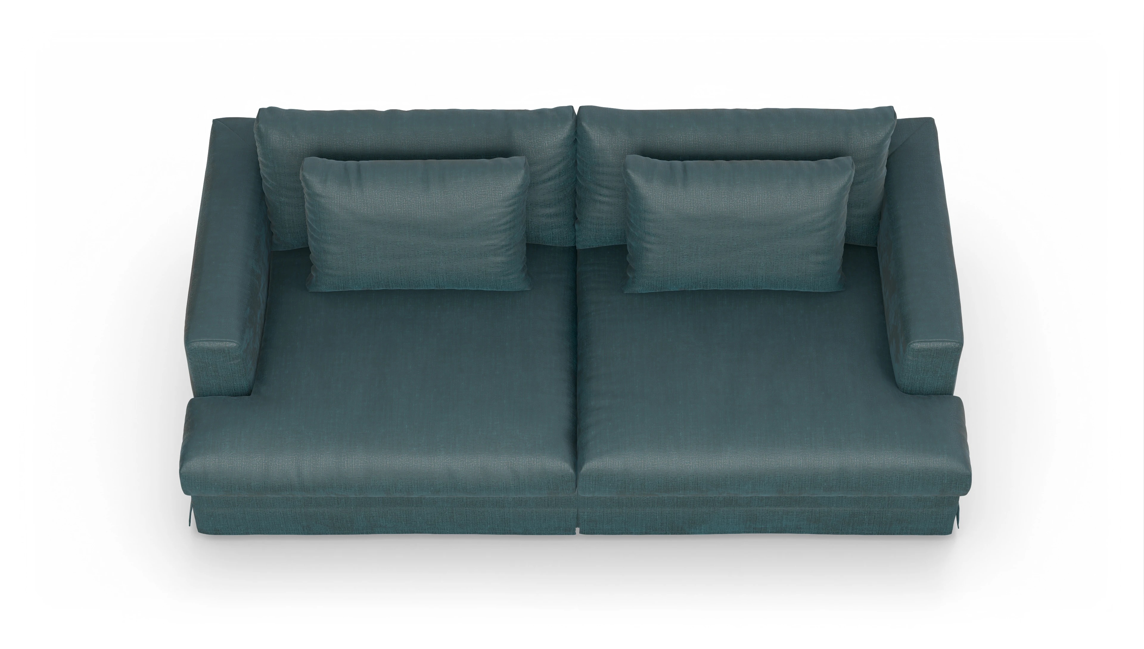 Pittori Hussen-Sofa Ansicht des Produktes Pittori 3-Sitzer in Stoff grün