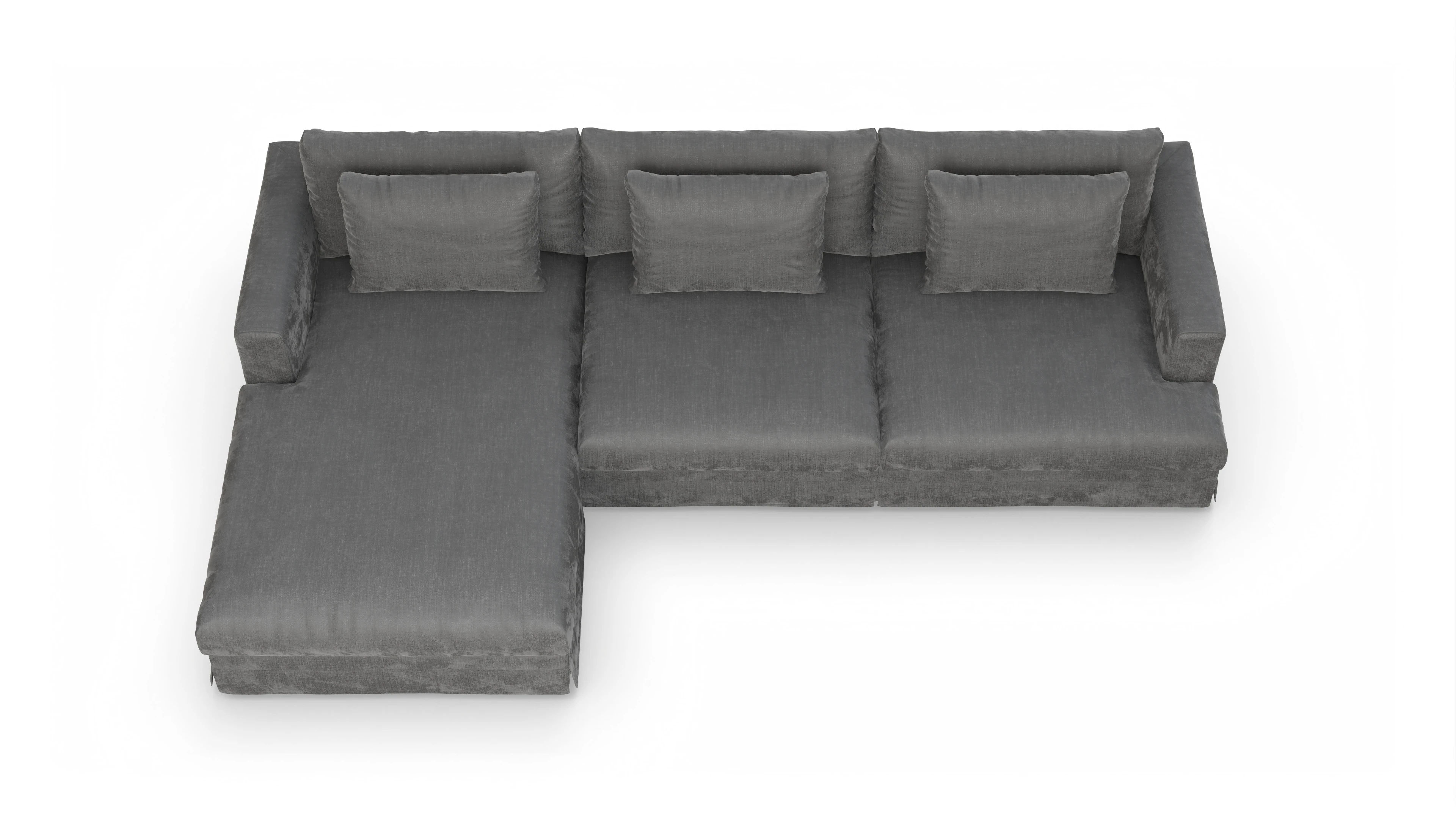 Ansicht des Produktes Pittori Sofa mit Rec links in Stoff grau