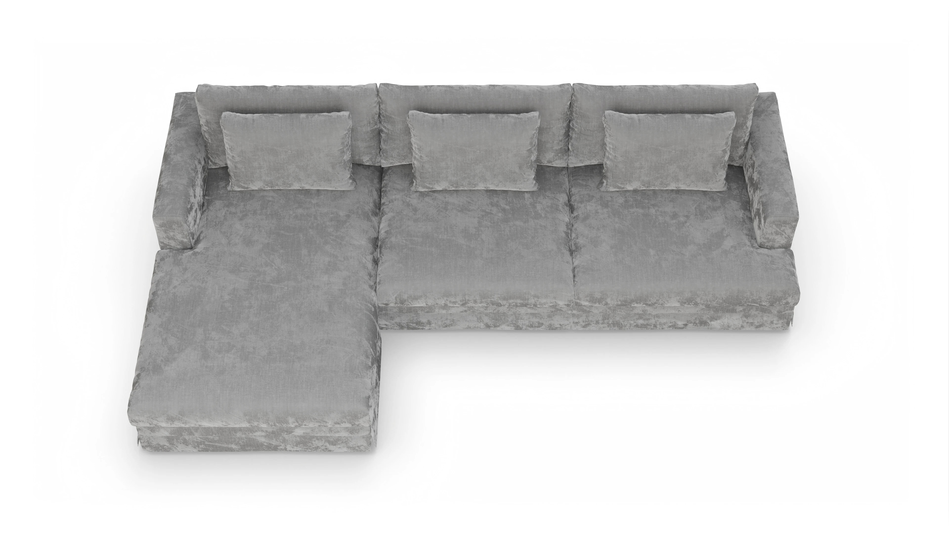 Ansicht des Produktes Pittori Sofa mit Rec links in Stoff grau
