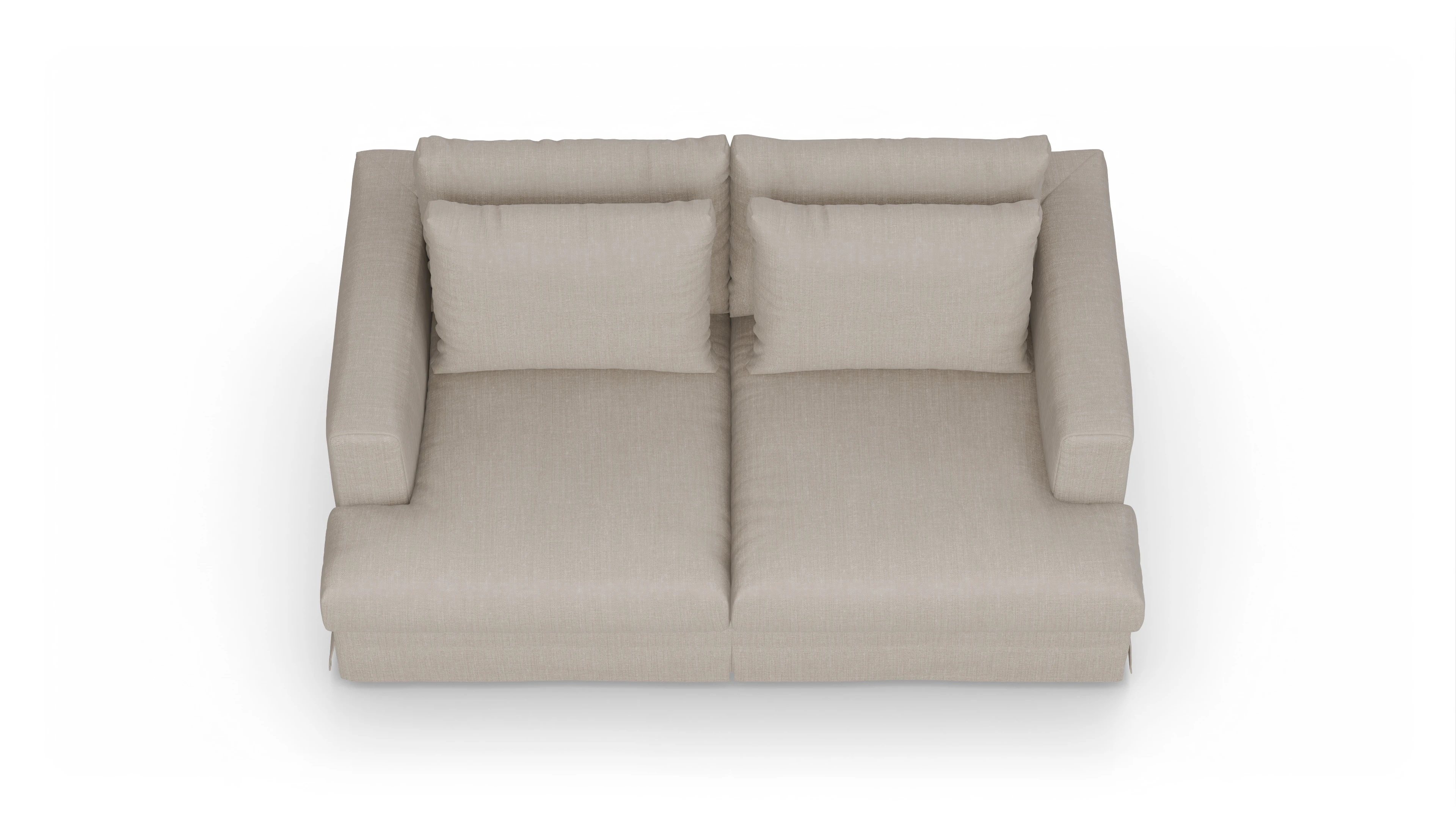 Pittori Hussen-Sofa Ansicht des Produktes Pittori 2-Sitzer in Stoff braun