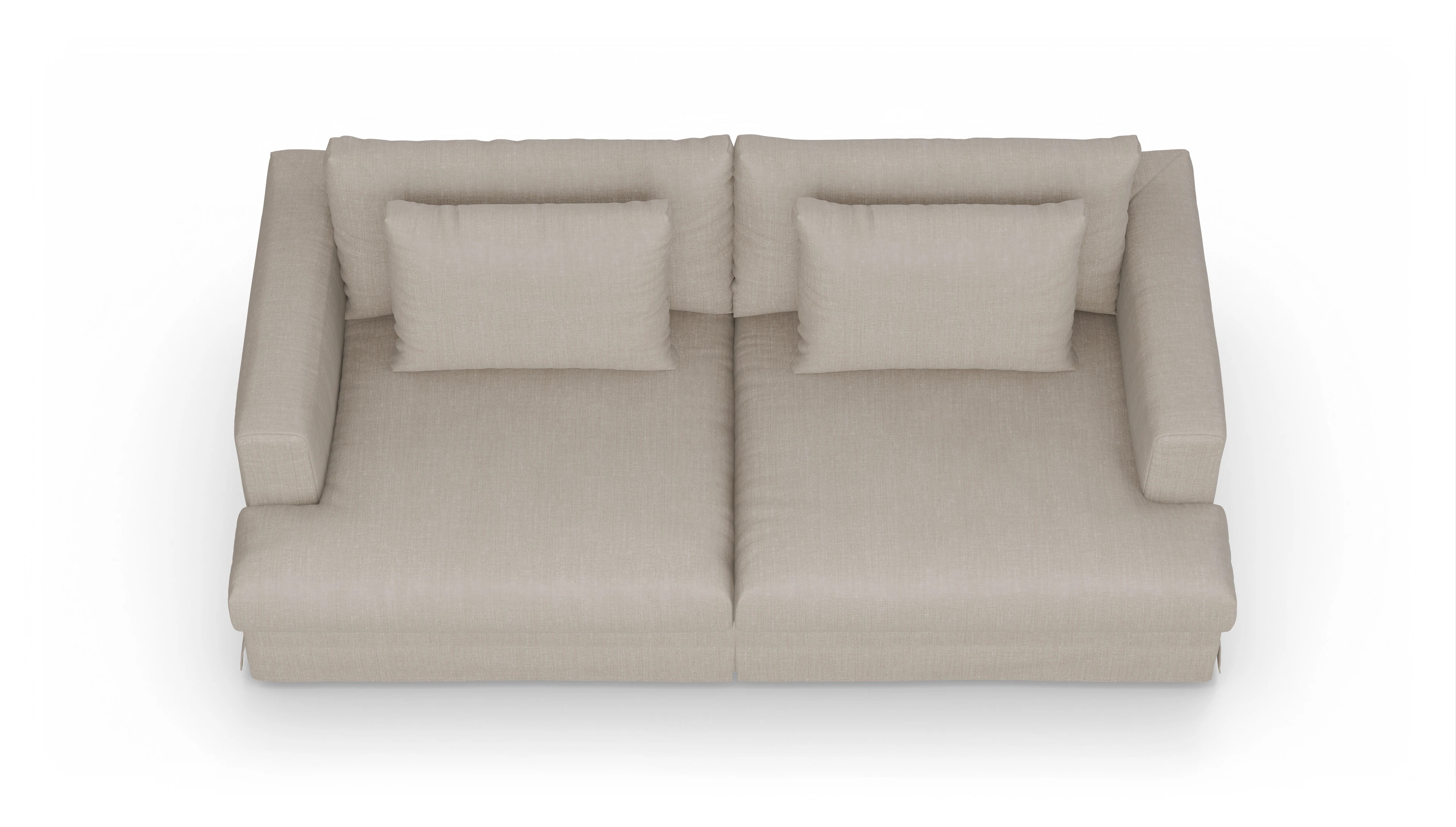 Pittori Hussen-Sofa Ansicht des Produktes Pittori 3-Sitzer in Stoff braun