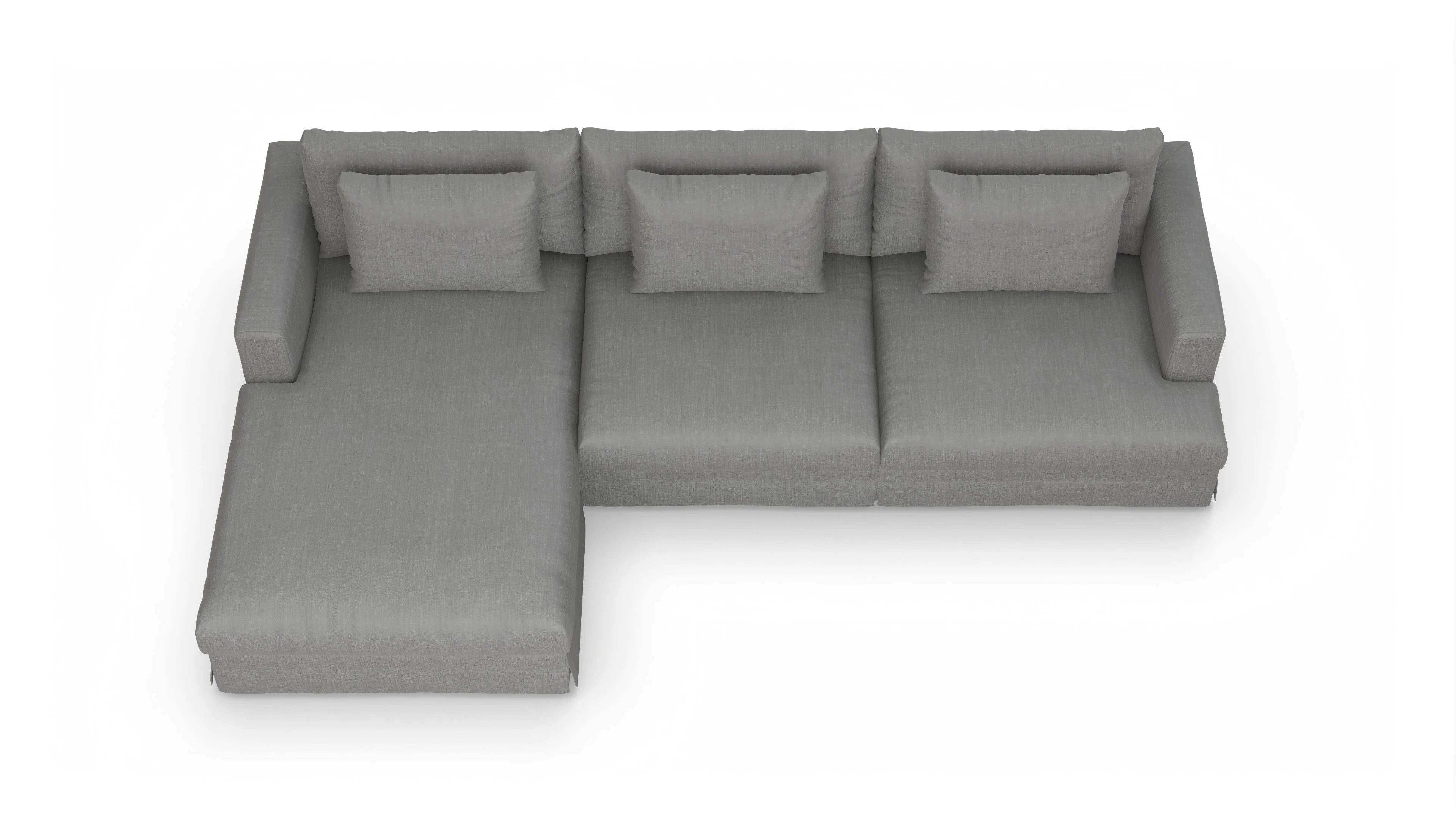 Ansicht des Produktes Pittori Sofa mit Rec links in Stoff grau