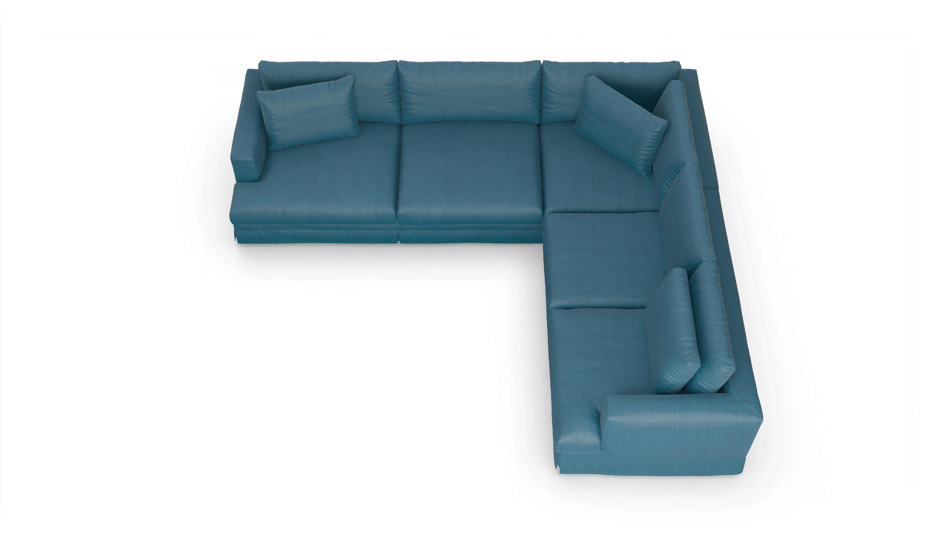Ansicht des Produktes Pittori Ecksofa Rechts in Stoff blau