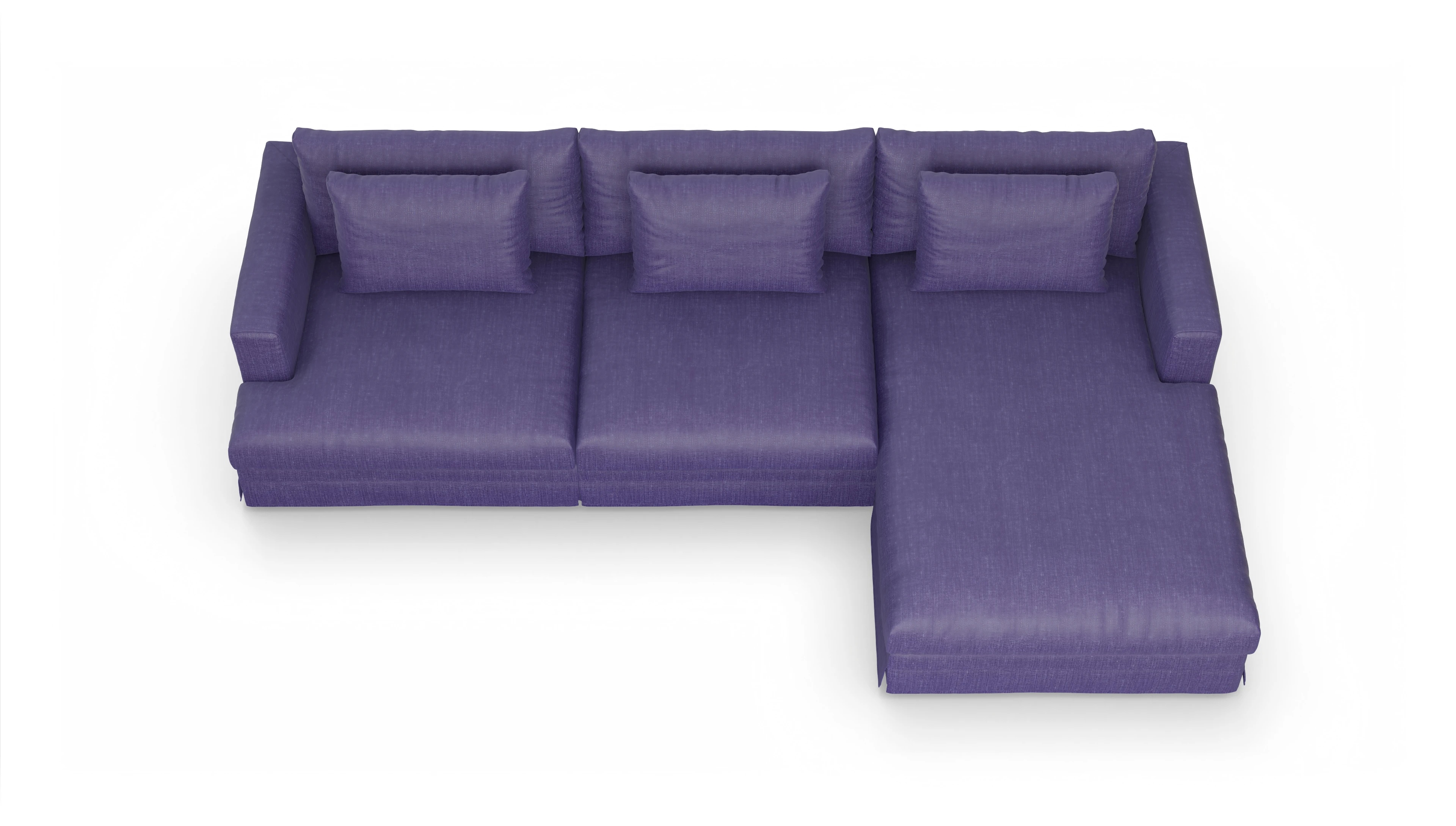 Ansicht des Produktes Pittori Sofa mit Rec rechts in Stoff blau