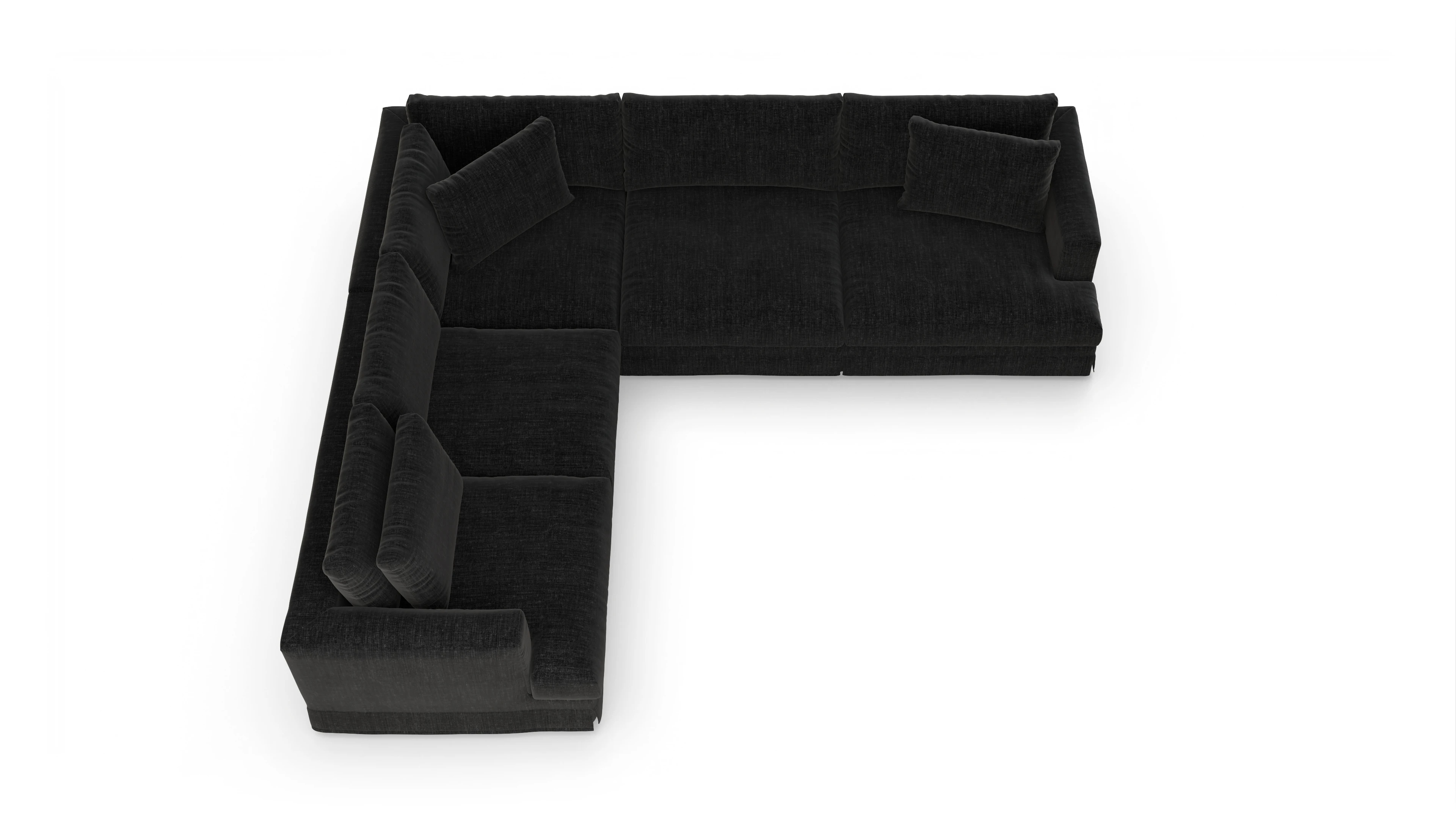 Ansicht des Produktes Pittori Ecksofa Links in Stoff schwarz