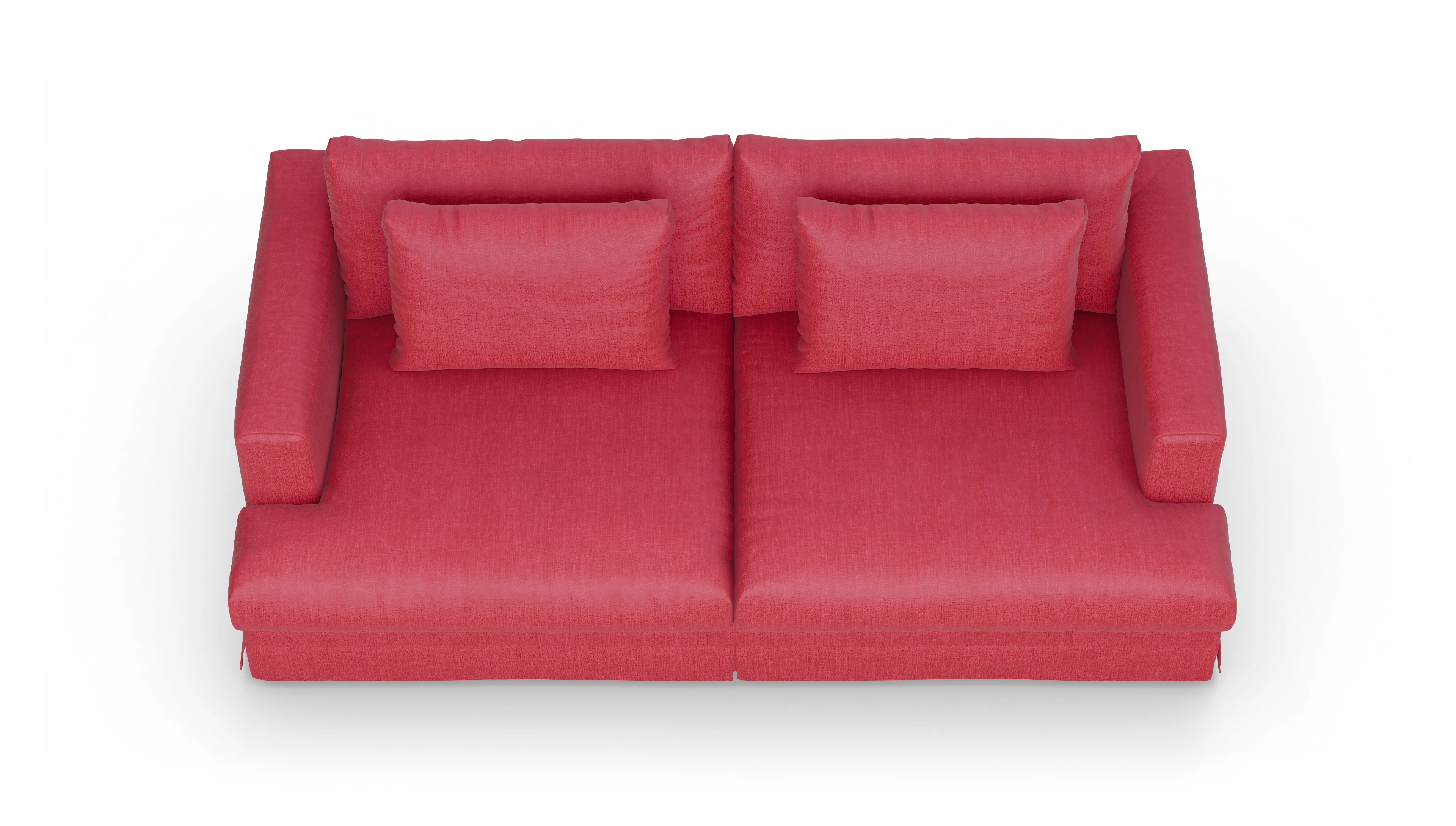 Pittori Hussen-Sofa Ansicht des Produktes Pittori 3-Sitzer in Stoff rot