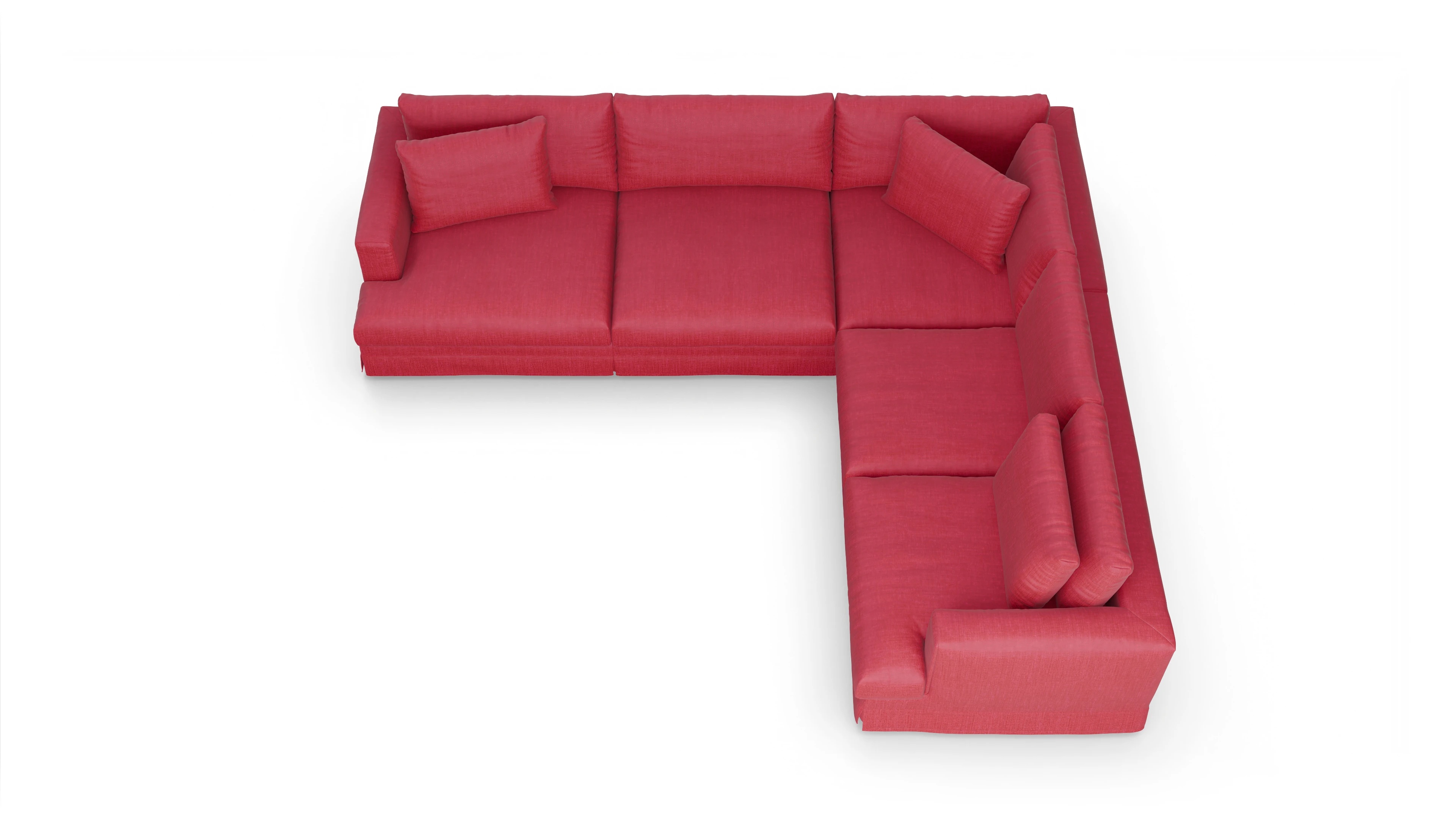 Ansicht des Produktes Pittori Ecksofa Rechts in Stoff rot