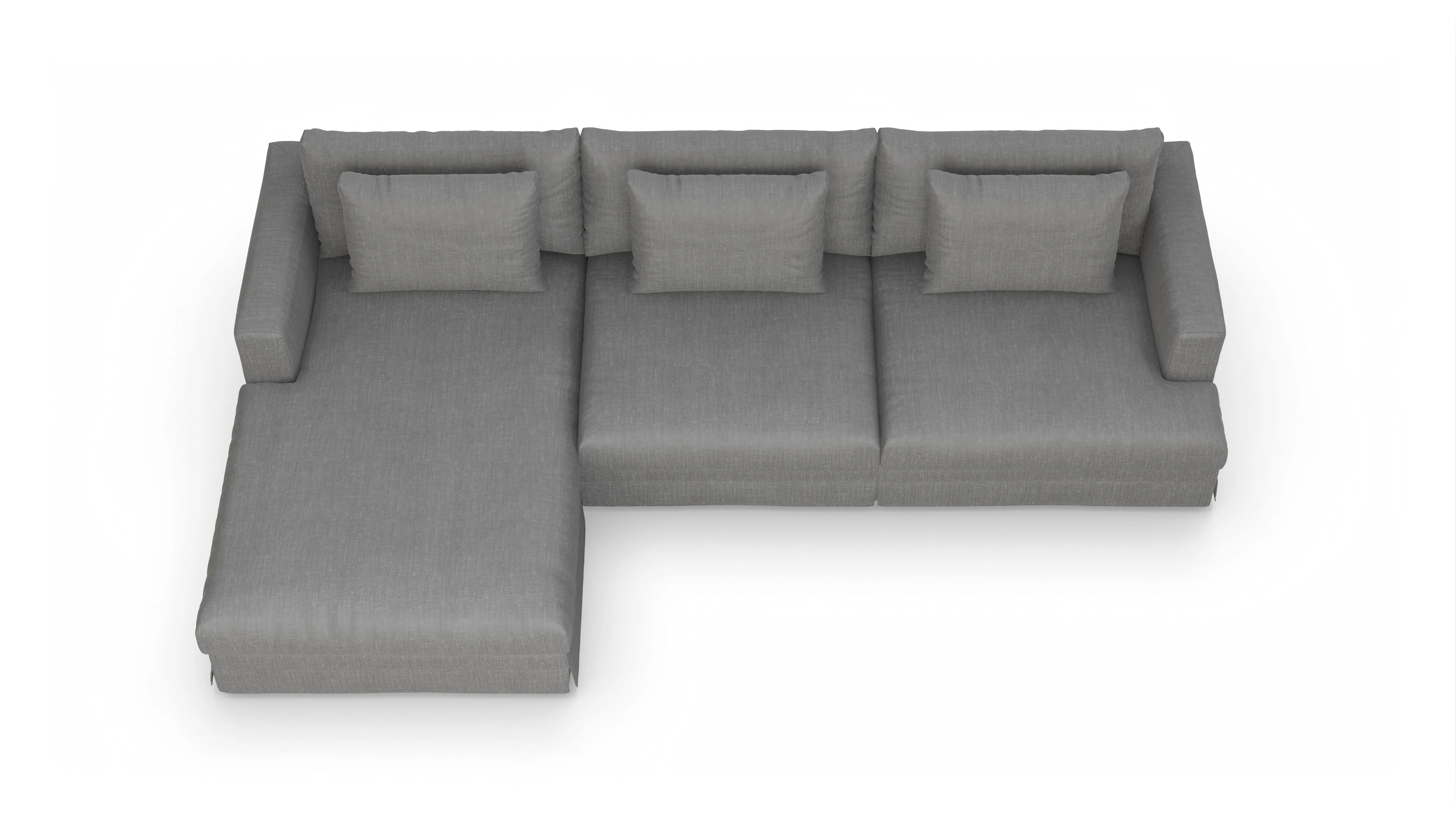 Ansicht des Produktes Pittori Sofa mit Rec links in Stoff grau